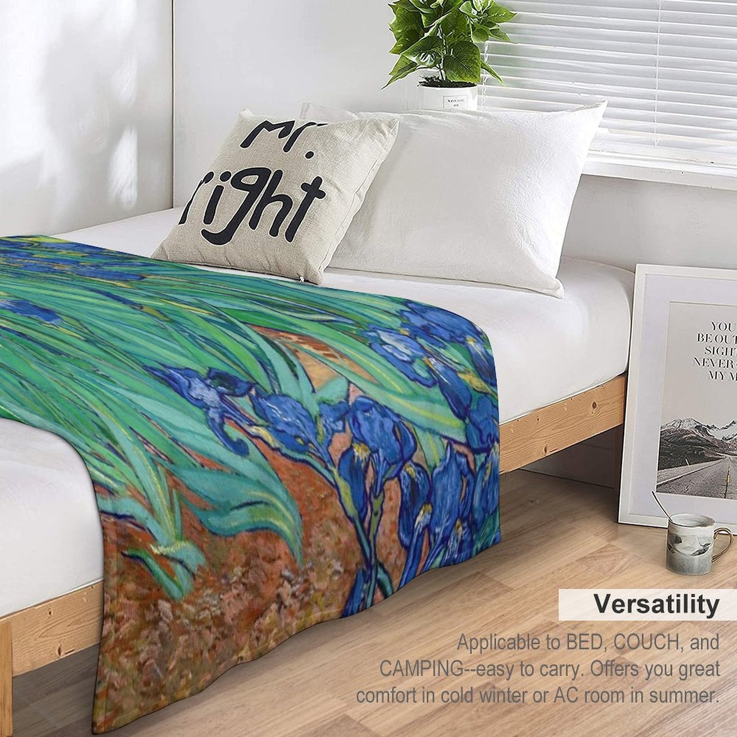 Irises by Vincent Van Gogh (May 1889) Premium Throw Blanket