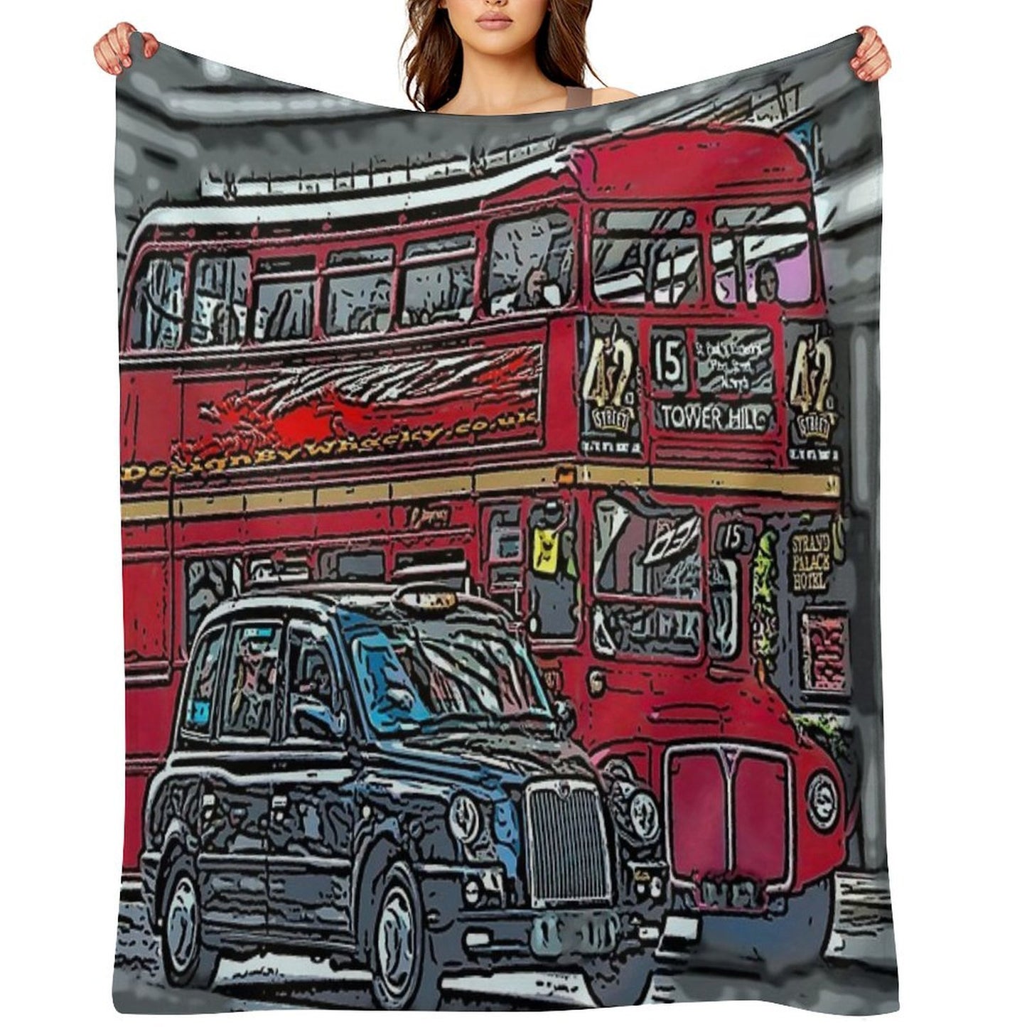 London Bus And Cab Multi-functional Throw Blanket