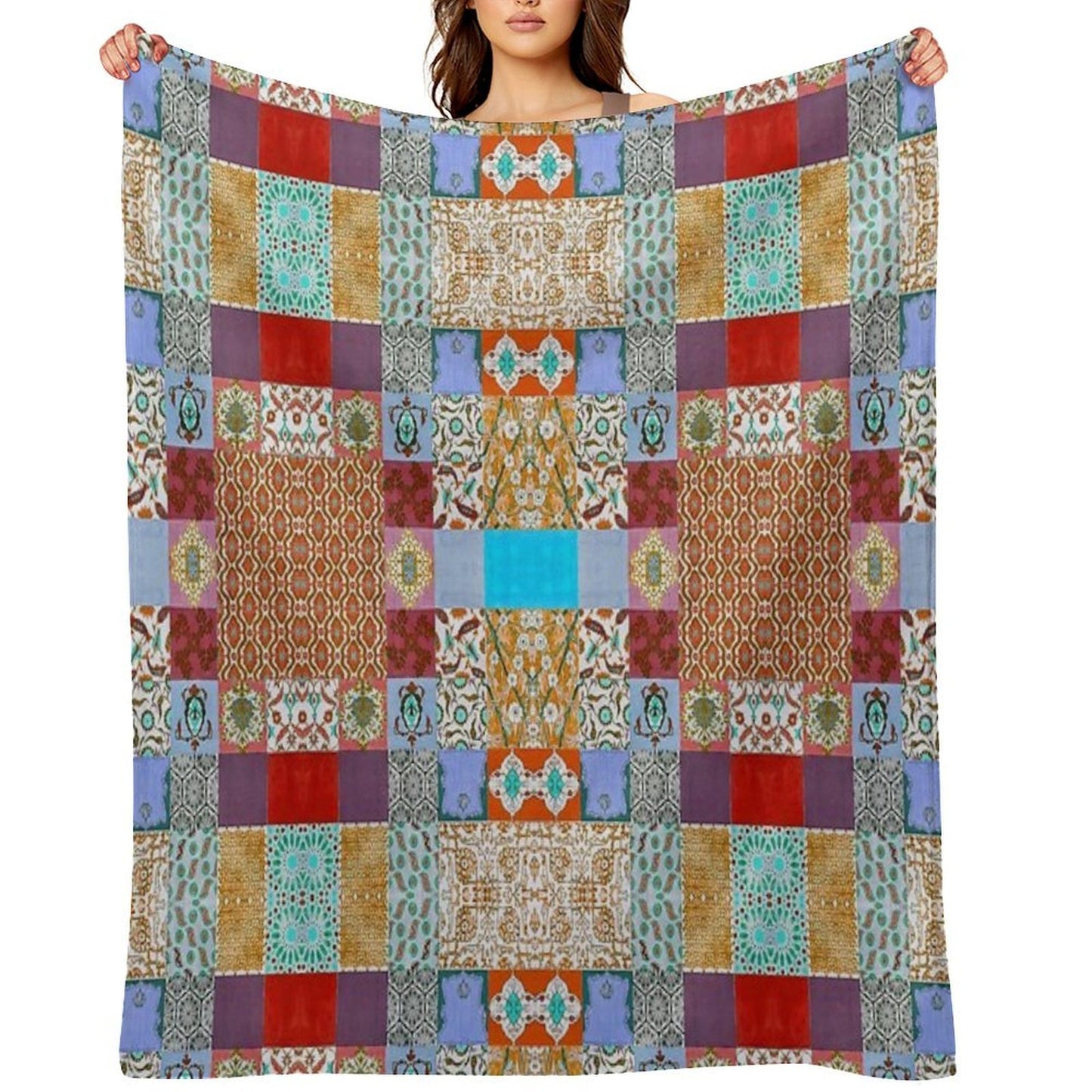 Geometric Abstract Pattern II Eco-conscious Throw Blanket