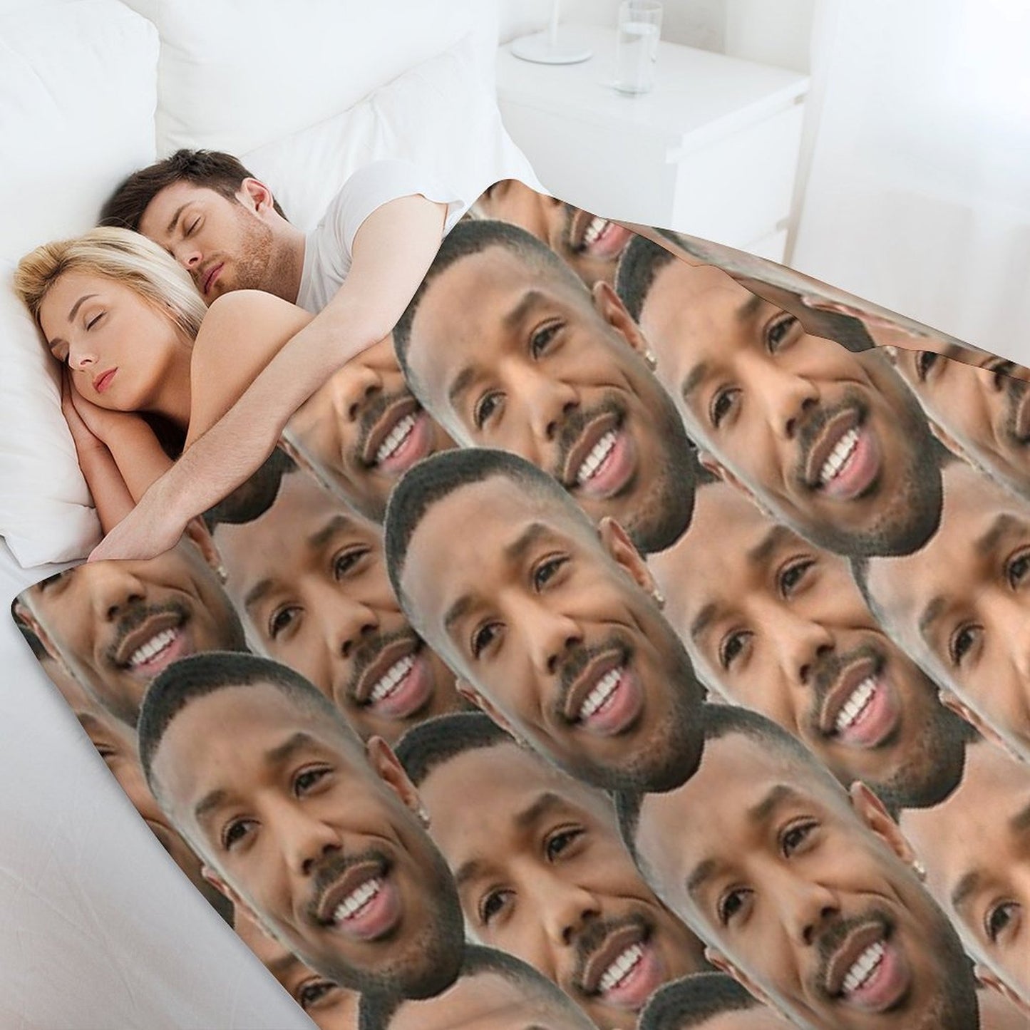 Michael B Jordan Heads Lightweight Throw Blanket