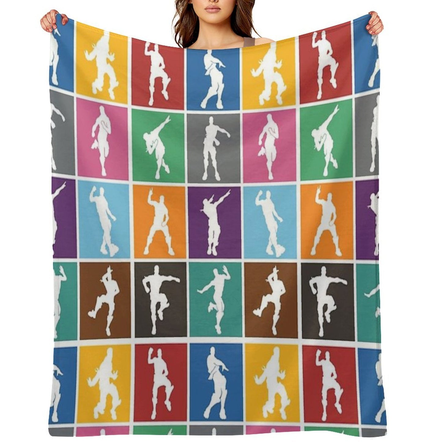 Battle Royale Victory Dance Rainbow Lattice Funny Gift-ready Throw Blanket
