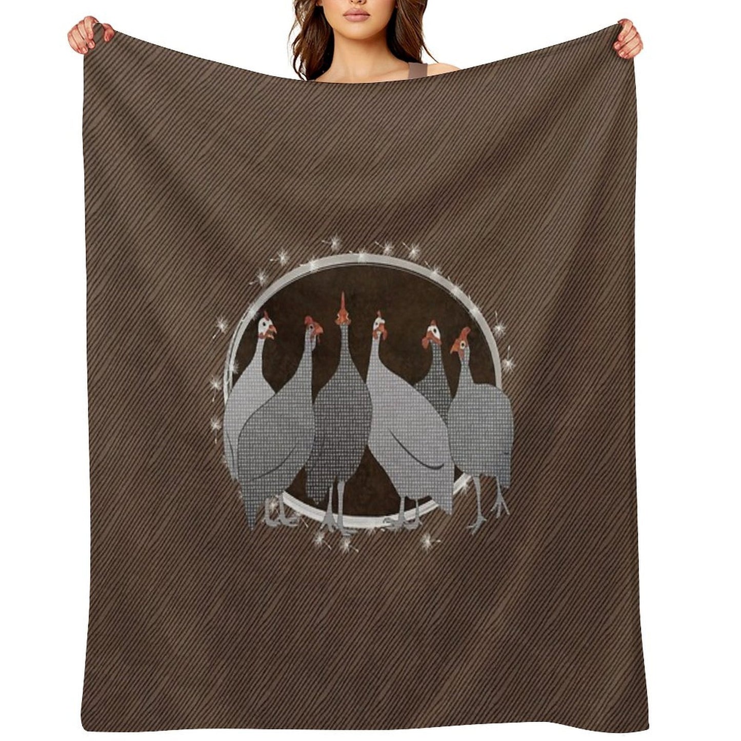 Helmeted Guineafowl Machine-washable Throw Blanket