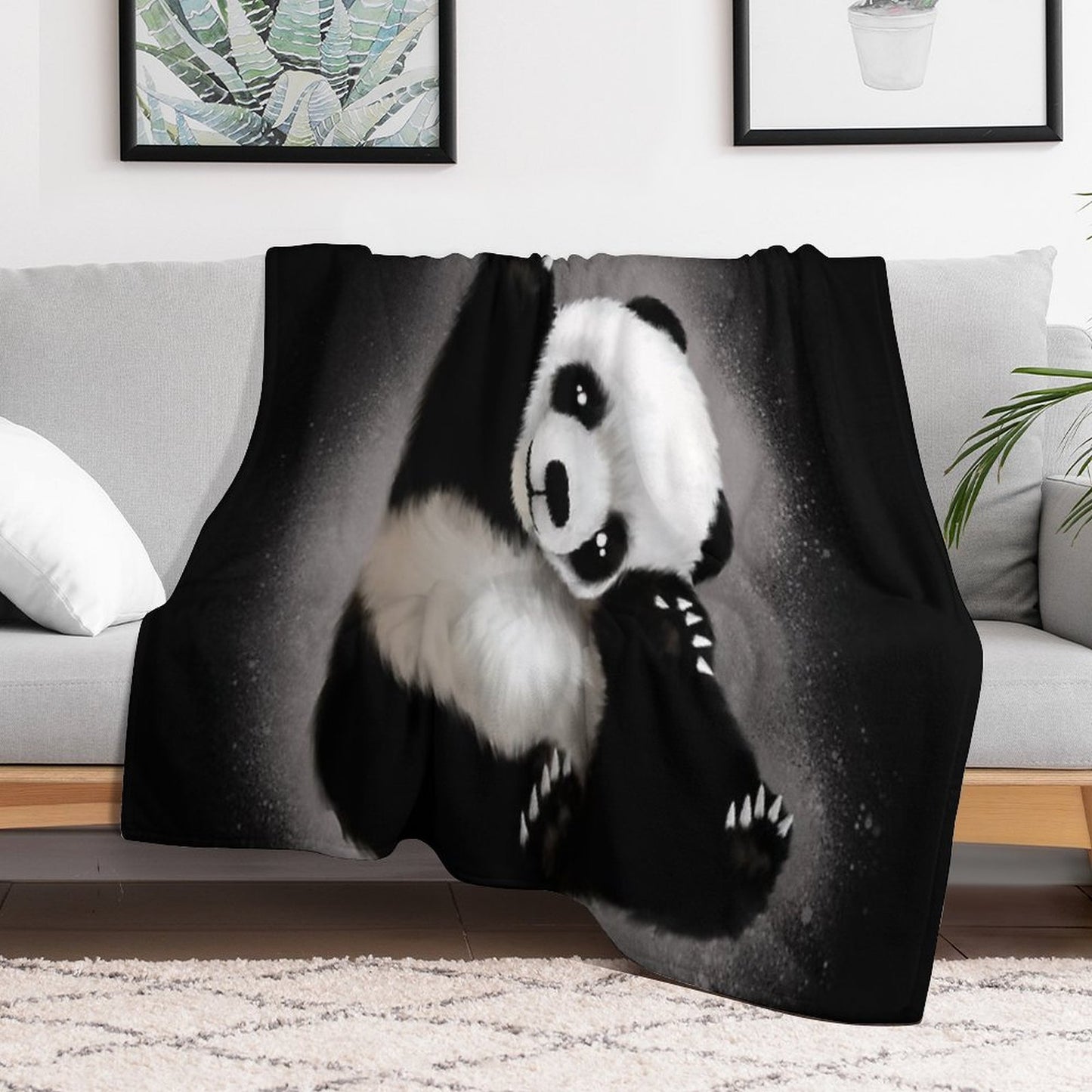 Panda Love Machine-washable Throw Blanket
