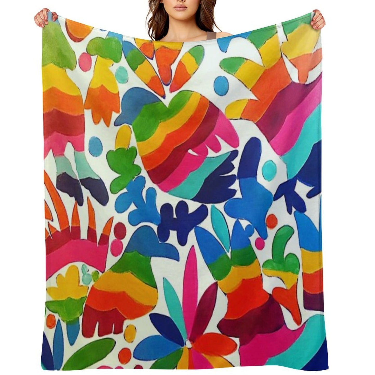 Mexican Otomi Colors Durable Throw Blanket