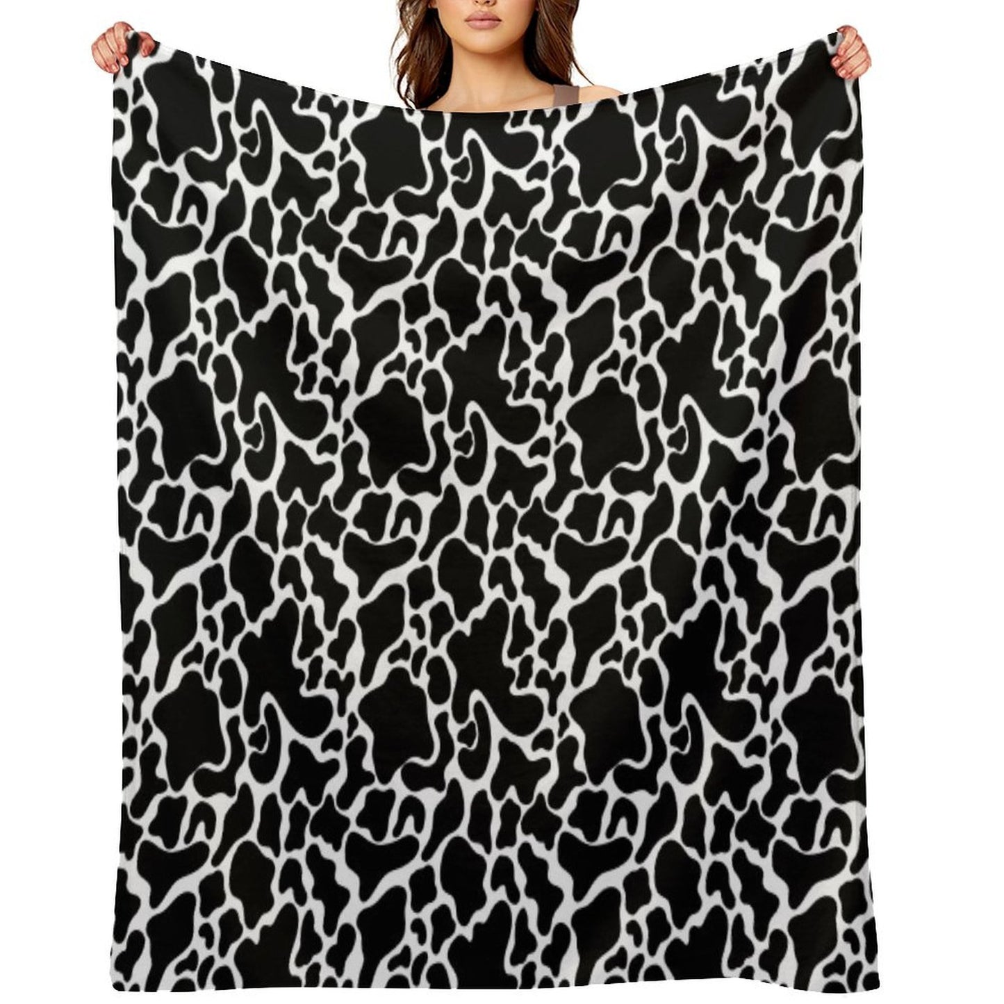 Cow Print Repeating Pattern Shrink-resistant Throw Blanket