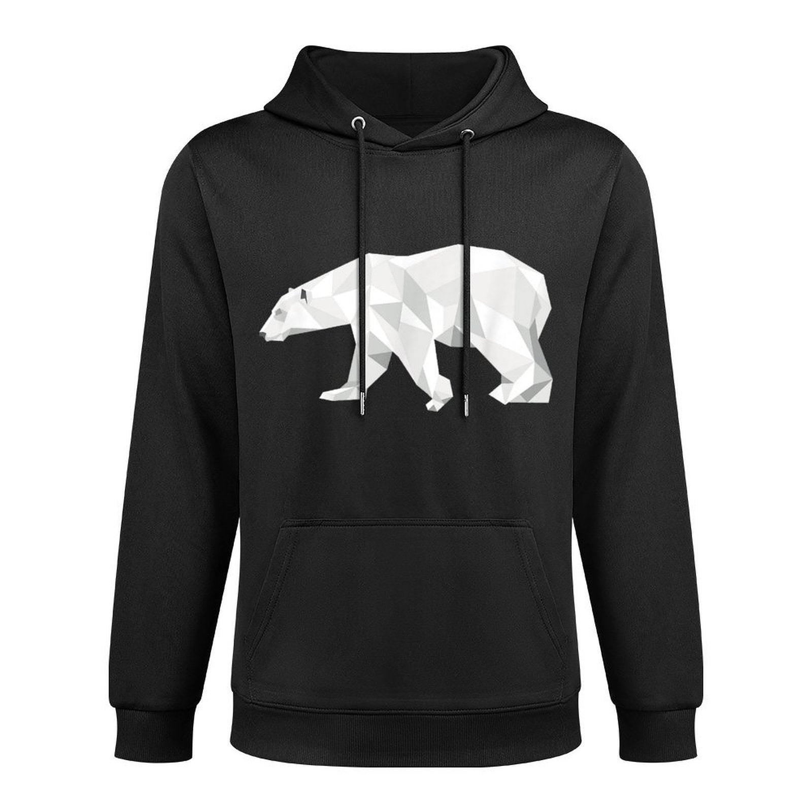 Cool Polar Bear Geometric Pattern Boho Art Christmas Animal Shrink-Resistant Hoodie