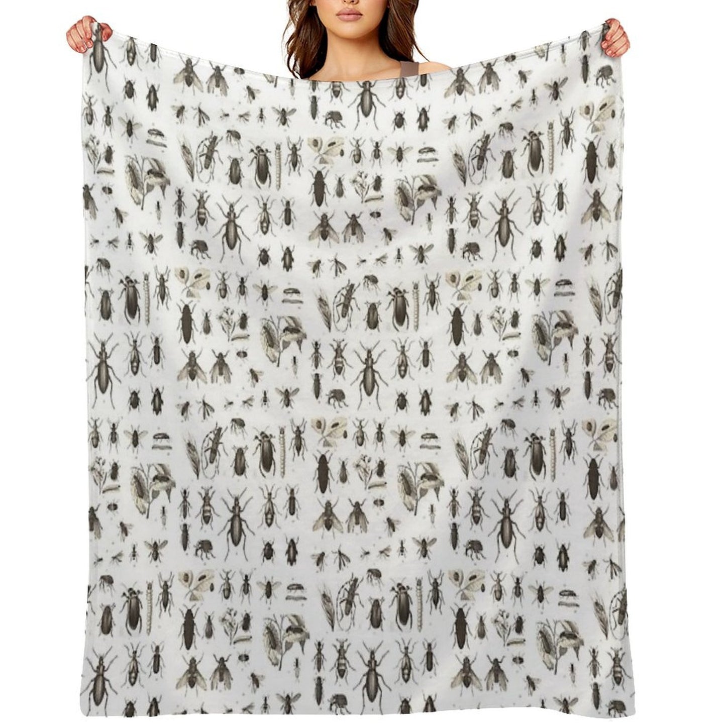 Many Different Bugs Vintage Entomology Multi-functional Throw Blanket