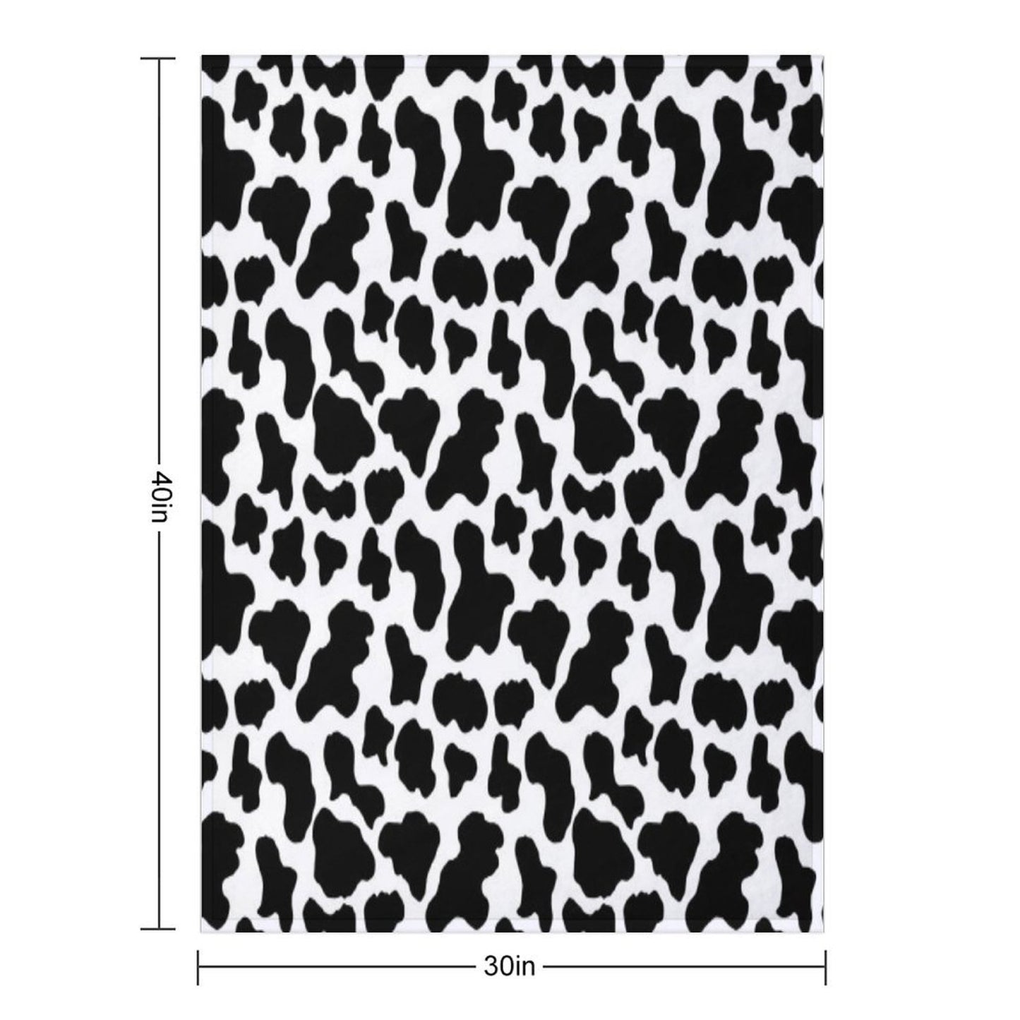 Cow Print Machine-washable Throw Blanket