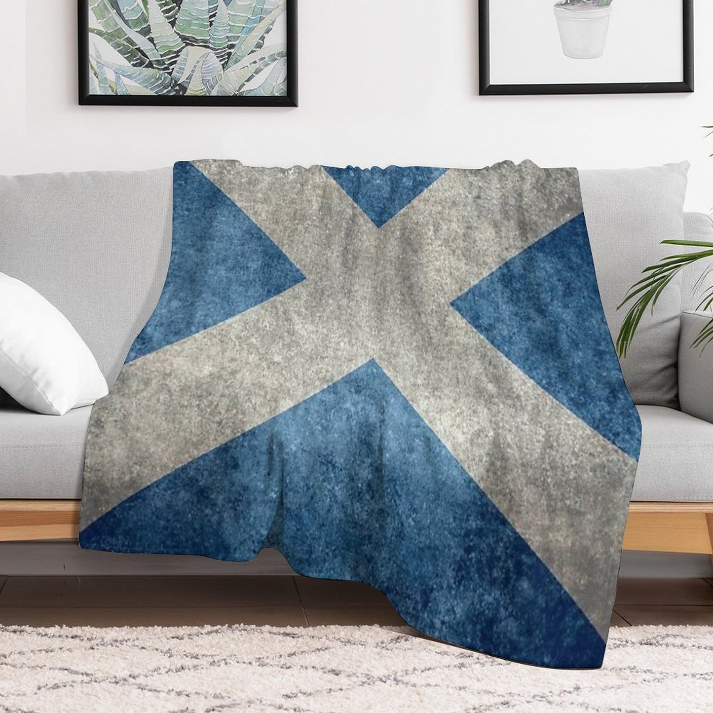 Flag of Scotland - Grungy Vintage Version Versatility Throw Blanket