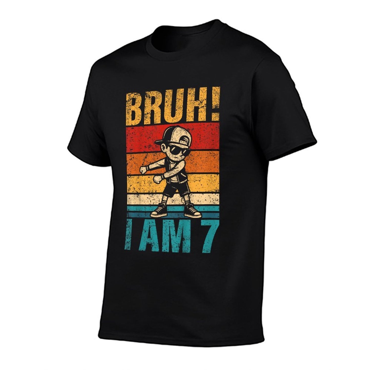 Kids 7 Year Old Birthday Flossing Boy Bruh Its My 7th Birthday Comfortable T-Shirt