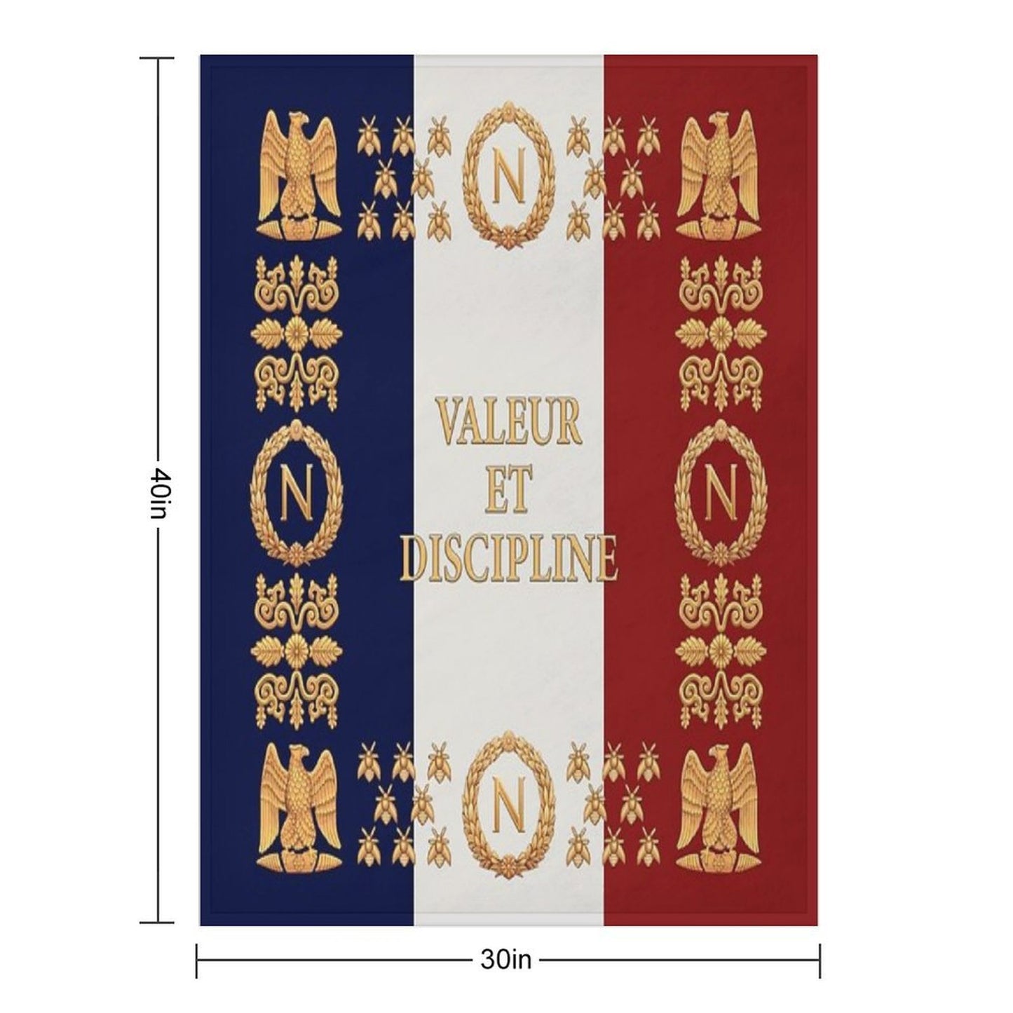 Napoleonic French Regimental Flag Valeur Et Discipline Lightweight Throw Blanket