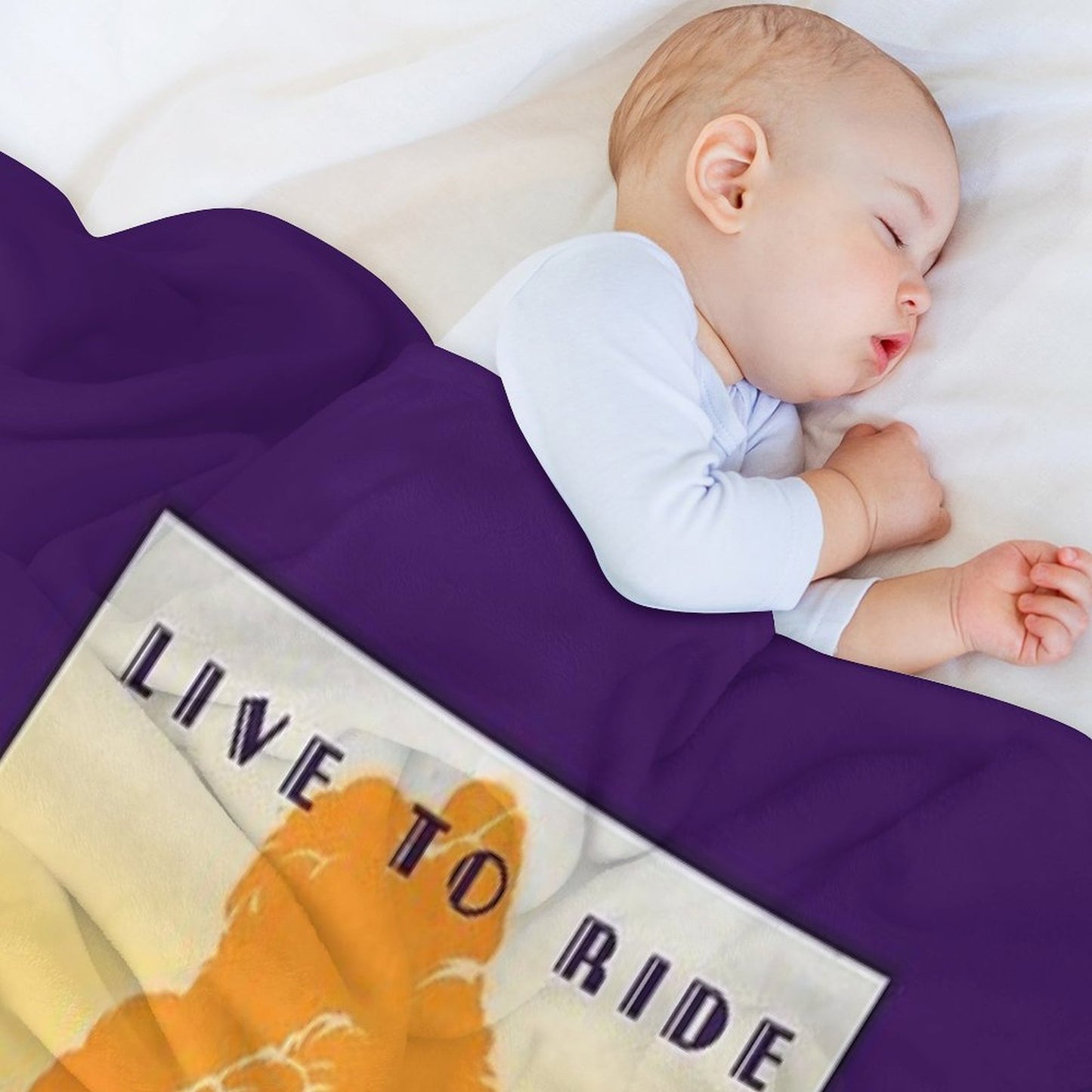 Live to Ride, Ride to Live Retro Cycling Poster Multi-functional Throw Blanket