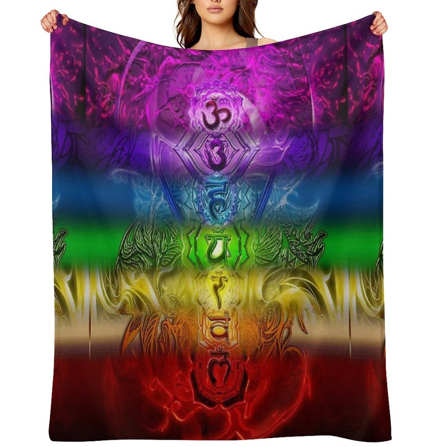 Zen Doodle Chakra Compact Throw Blanket