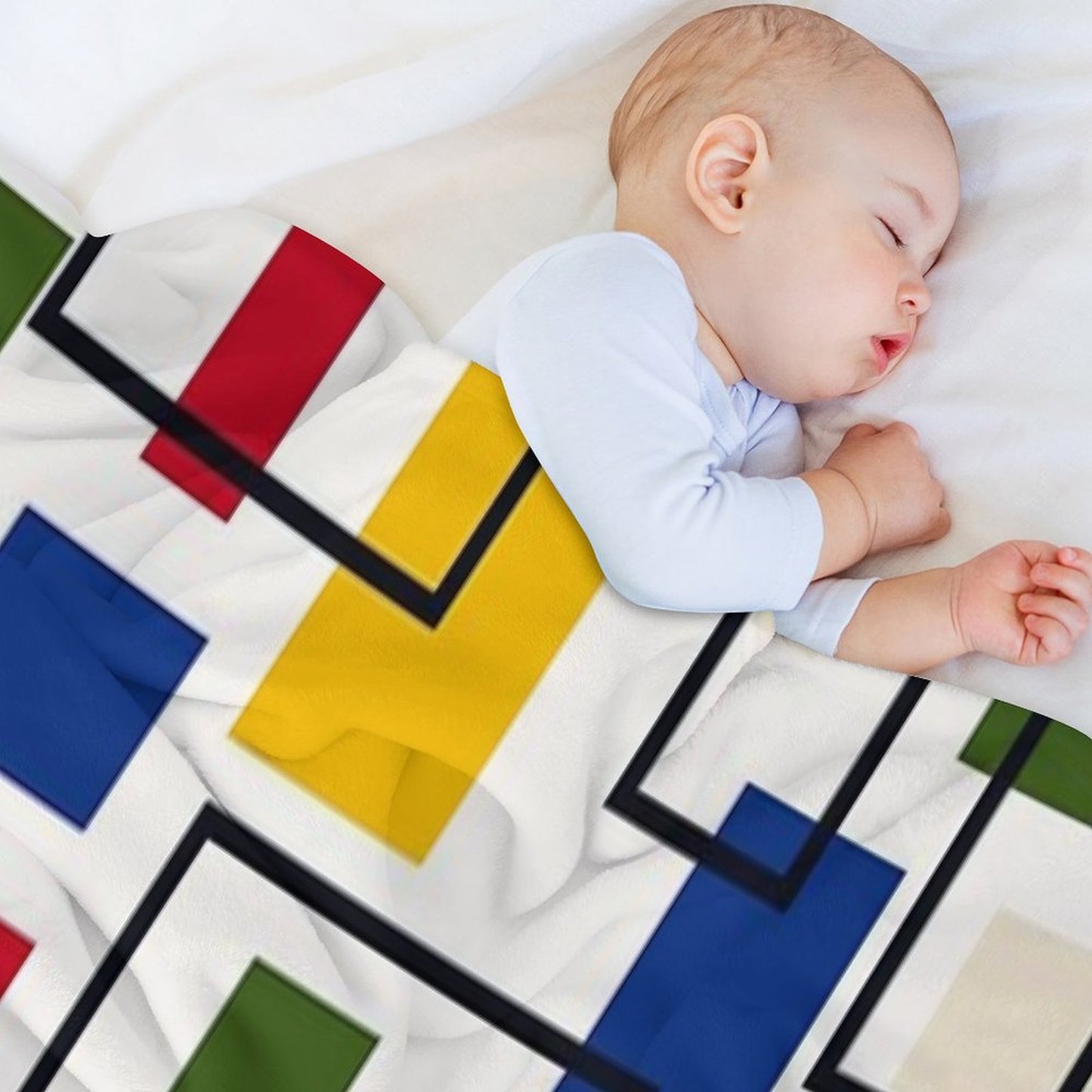 Mondrian Style Sustainable Throw Blanket