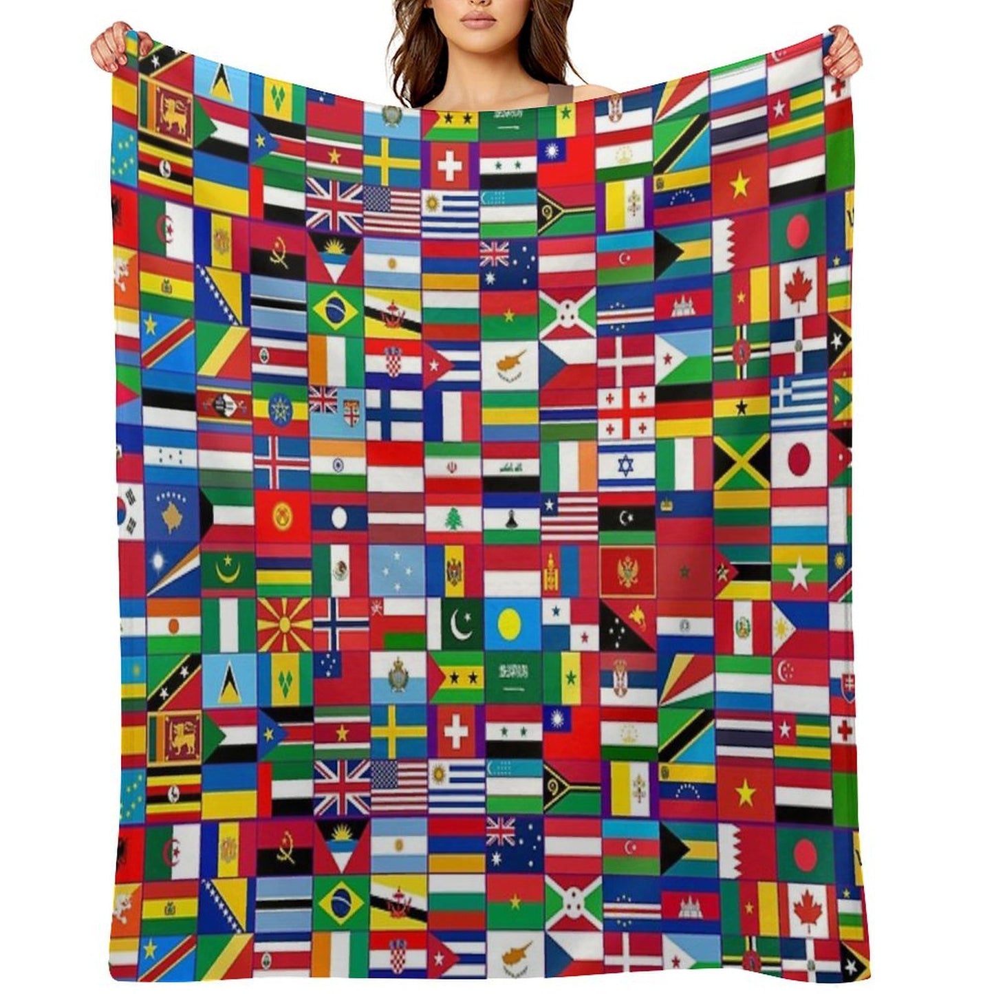 World Flags Durable Throw Blanket