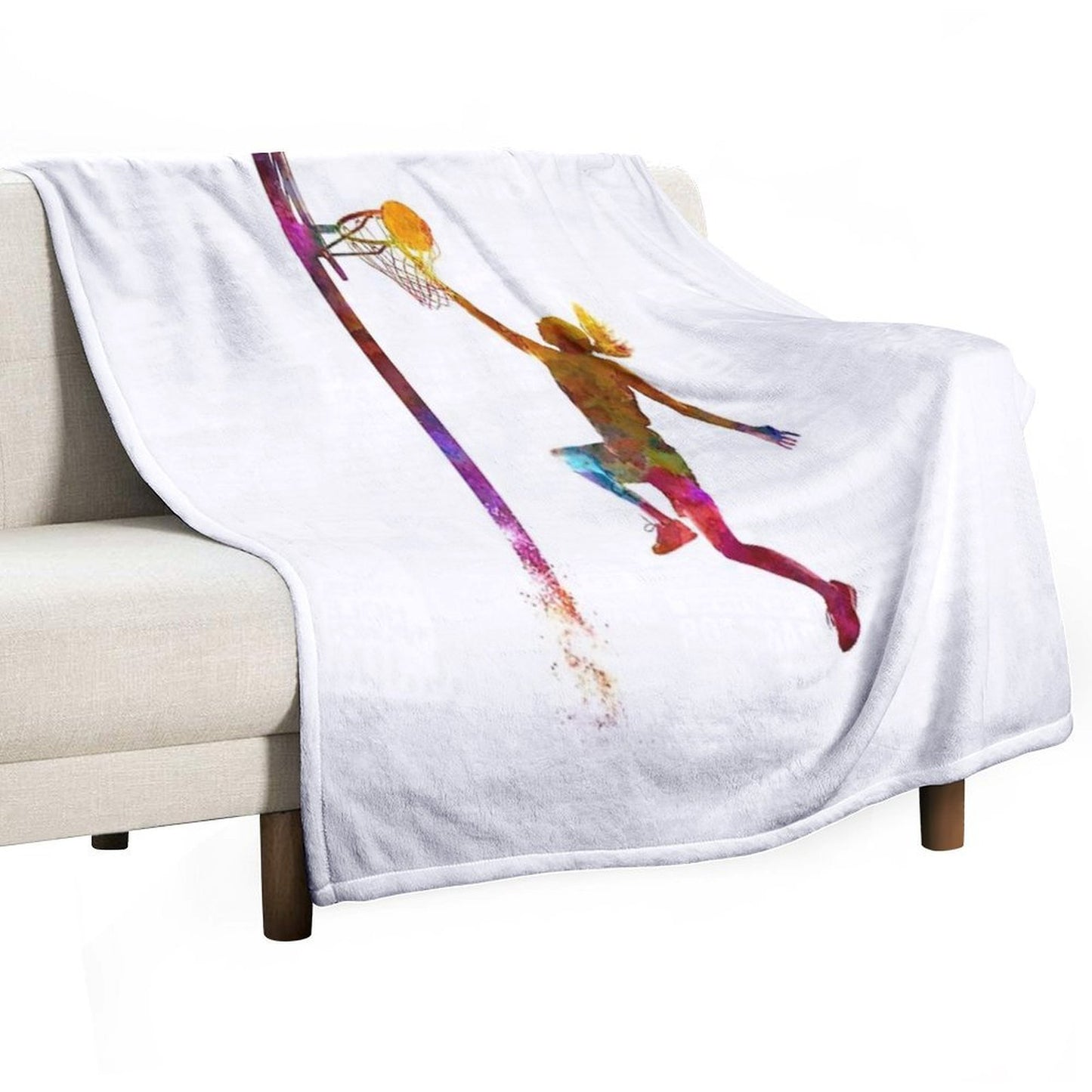 Young Woman Basketball Player 04 Wrinkle-free Throw Blanket