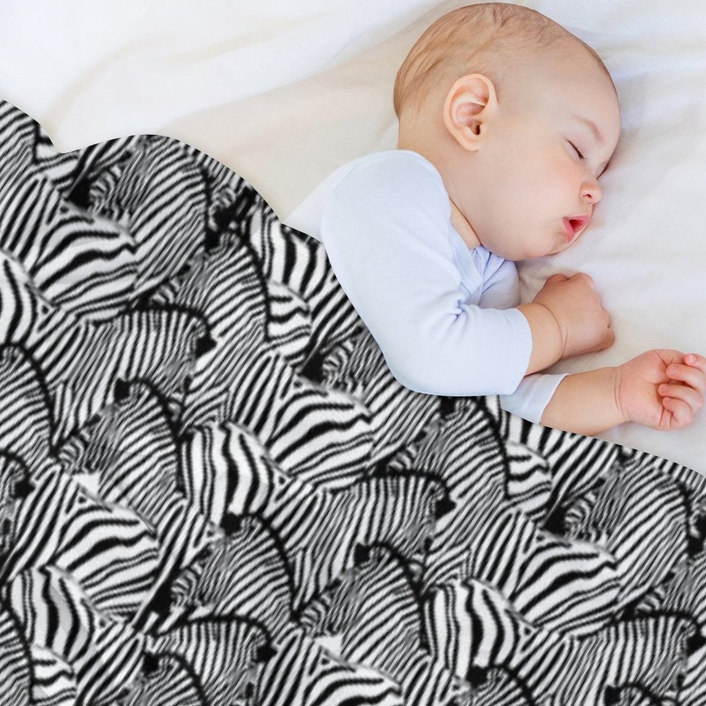 Zebra B W Easy Care Throw Blanket