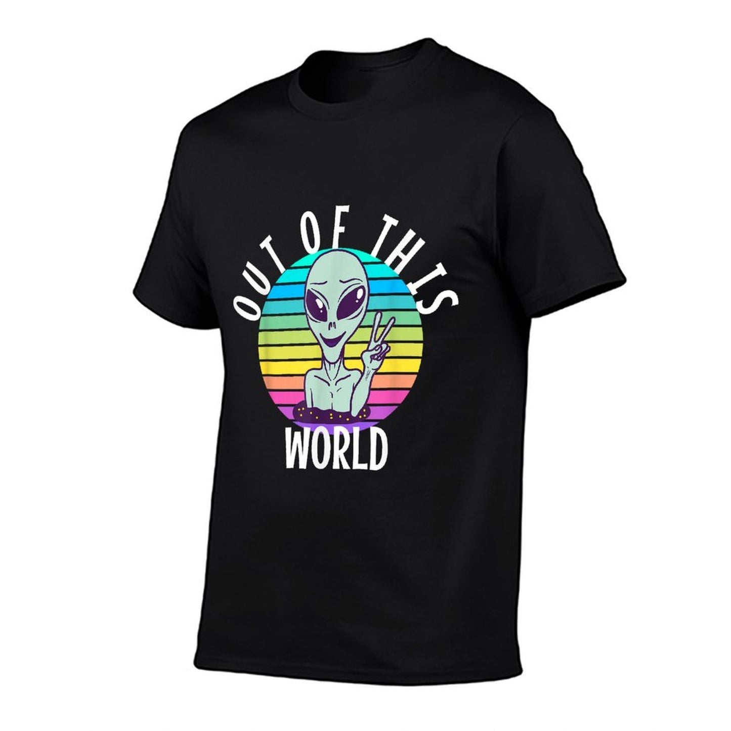 Funny Alien And UFO Space Apparel Out of This World - Unisex-Adults, Unisex-Kids - Black - - Alien-Themed - Cotton, Polyester - Fade-proof Color T-Shirt