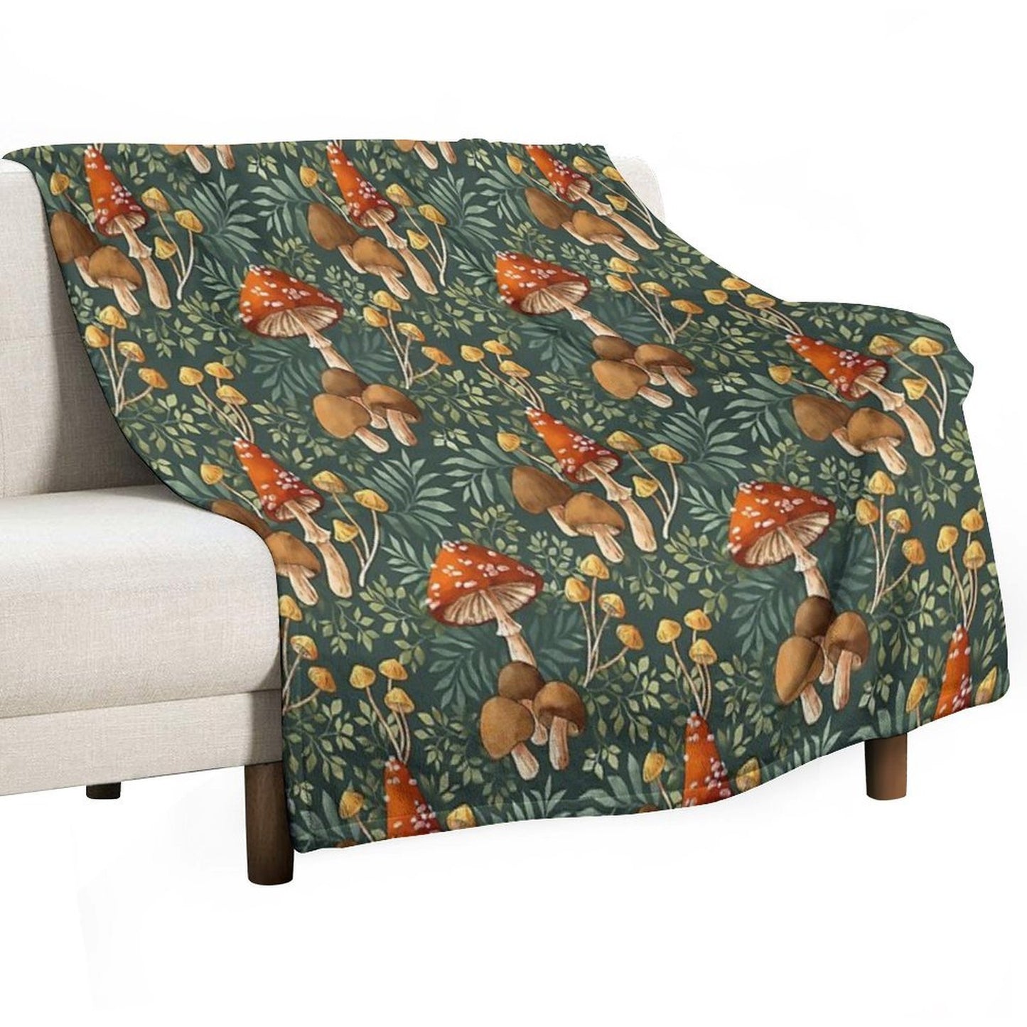Woodland Mushroom Spray Durable Throw Blanket