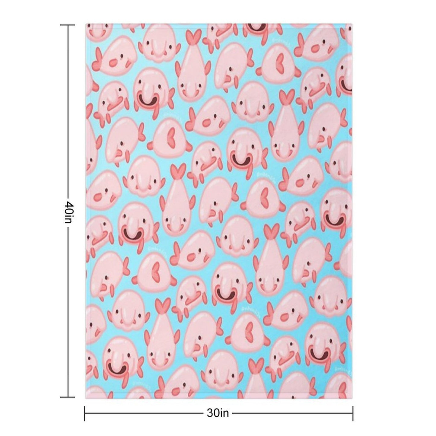 Blobfish Pattern Lightweight Throw Blanket