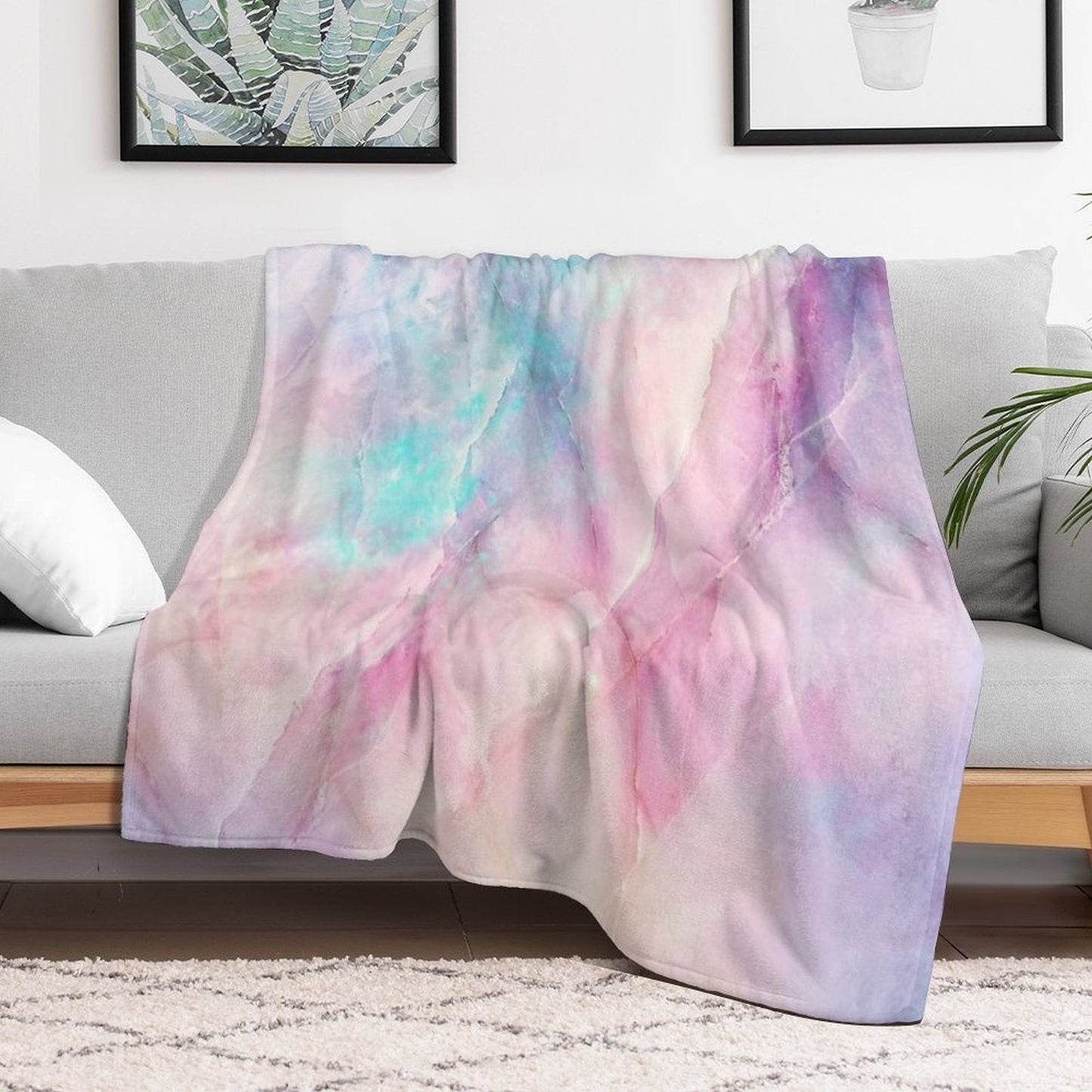 Iridescent Marble Anti-pilling Throw Blanket