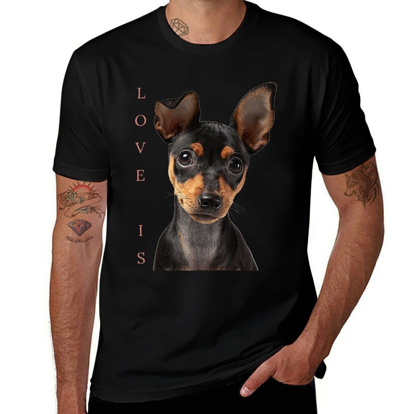 Miniature Pinscher Dog Mom Dad Love Puppy Pet Quick-drying T-Shirt