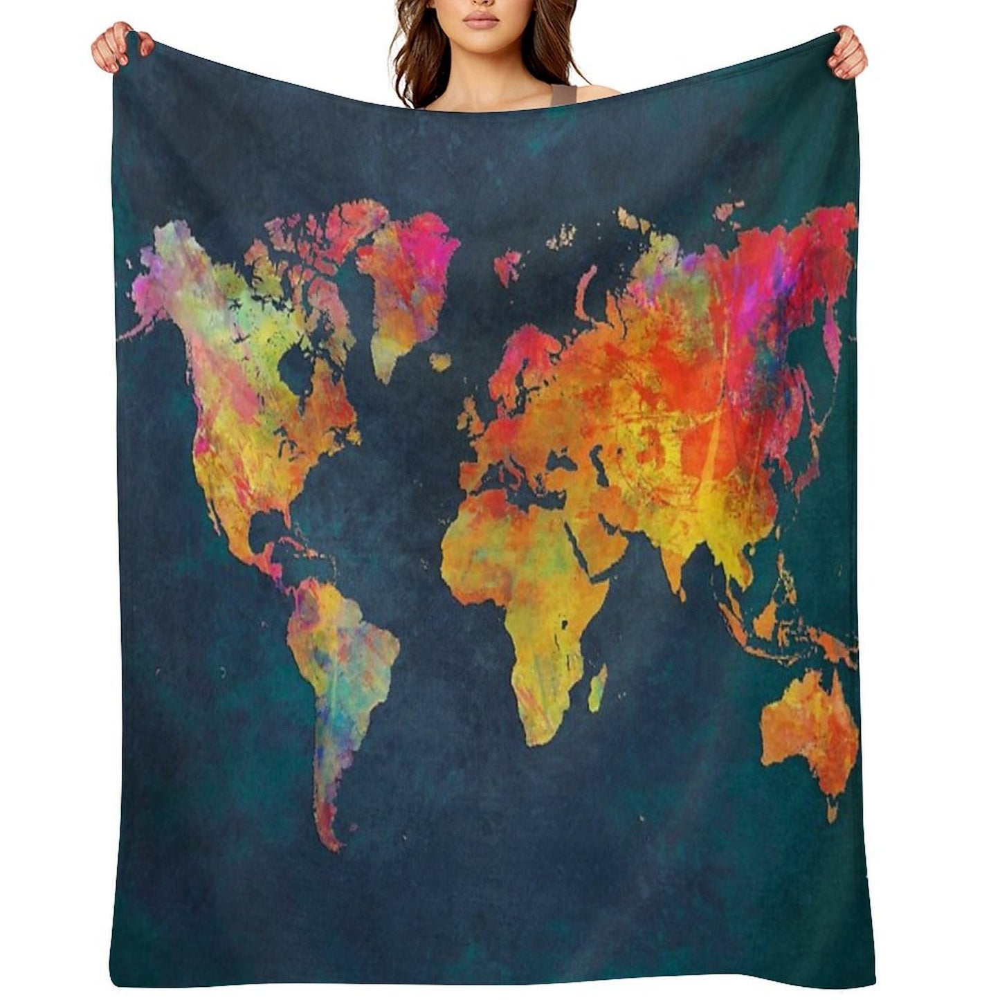 World Map Gift-ready Throw Blanket