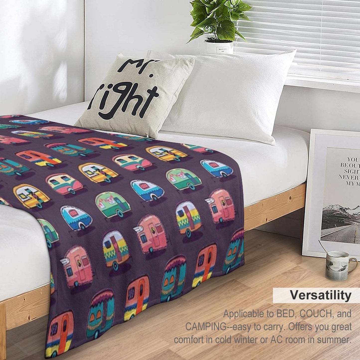Happy Camper Durable Throw Blanket