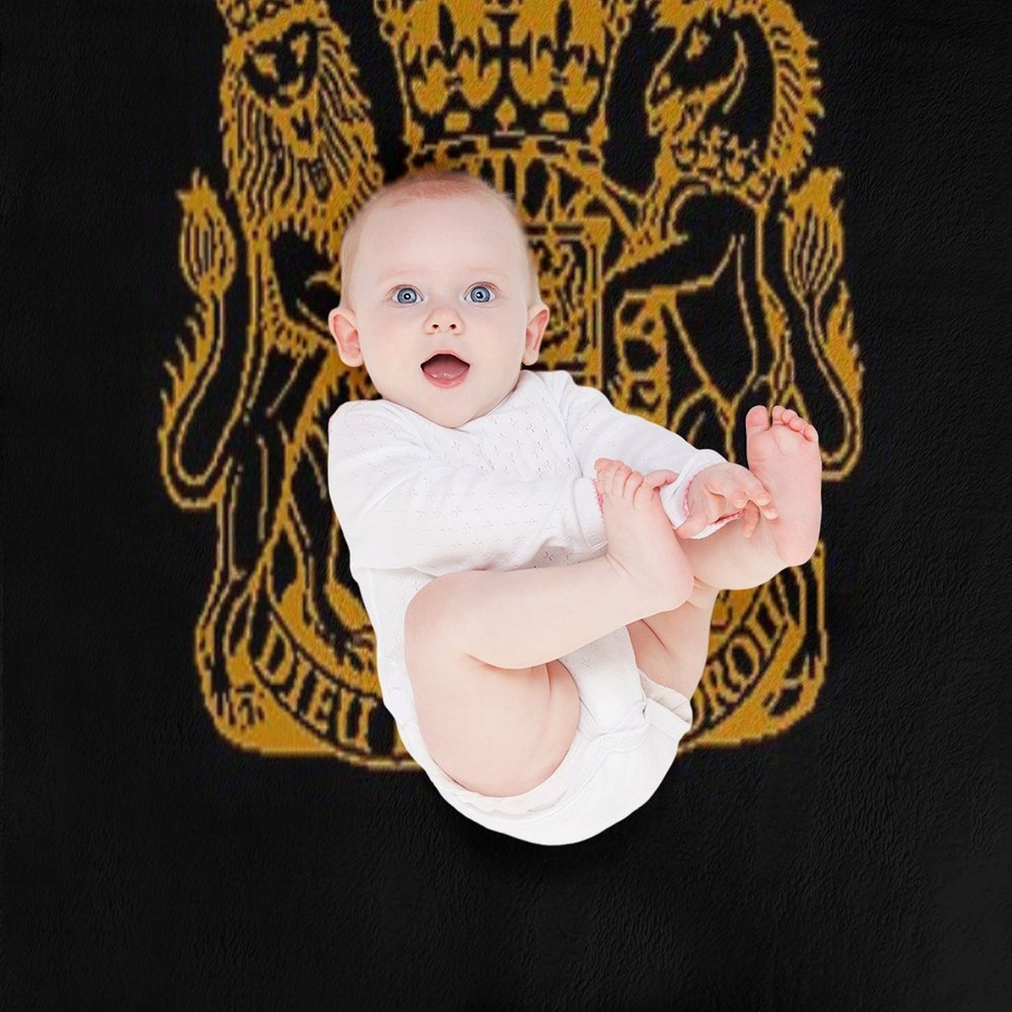 Elizabeth II Royal Coat of Arms Emblem Wrinkle-free Throw Blanket