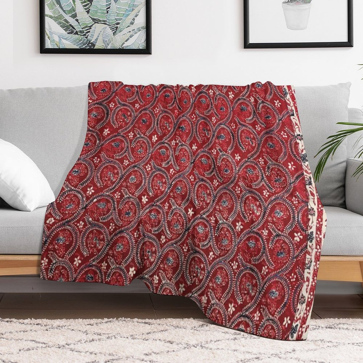 Water Creature Traditional Indonesian Batik Pattern Shrink-resistant Throw Blanket