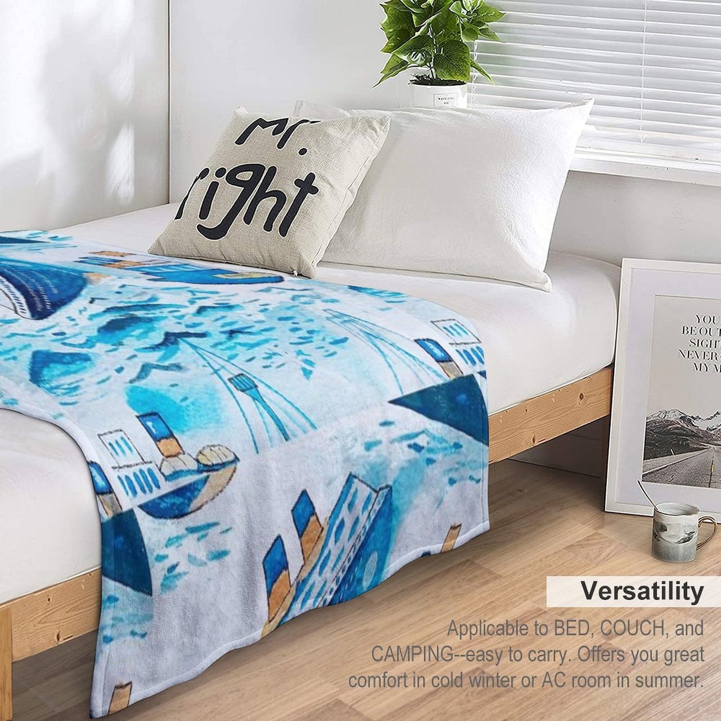 Ferry Boats Scrub Cap Anti-pilling Throw Blanket