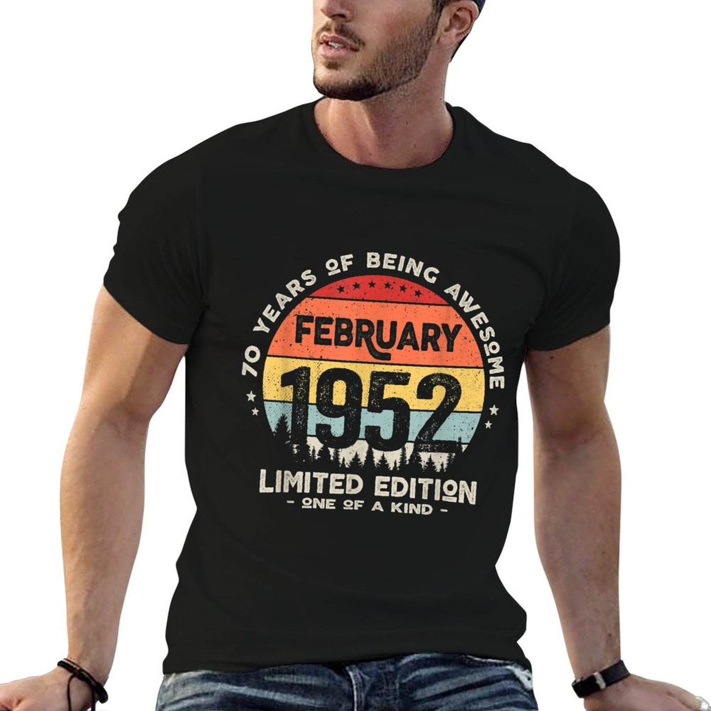 70 Years Old February 1952 Limited Edition 70th Birthday Slim-fit Cut T-Shirt