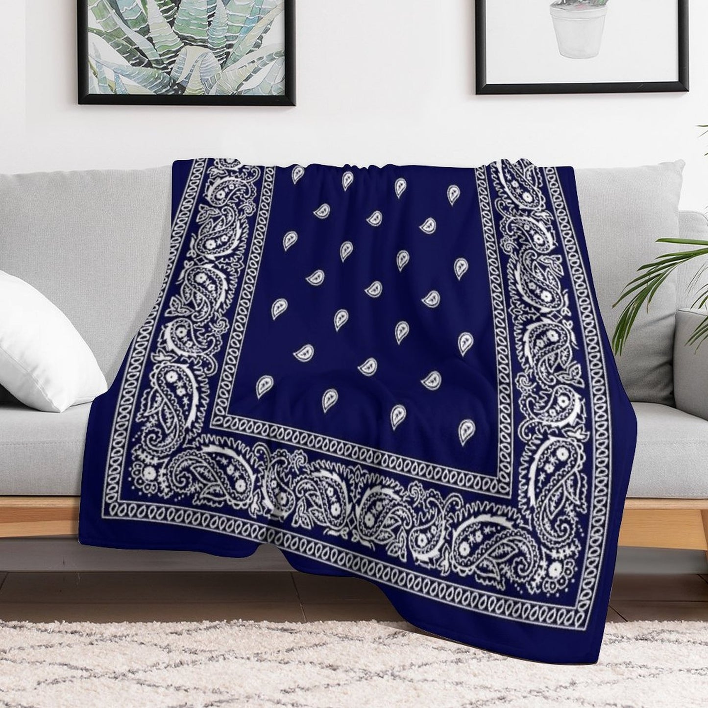 Bandana Blue Quick-dry Throw Blanket