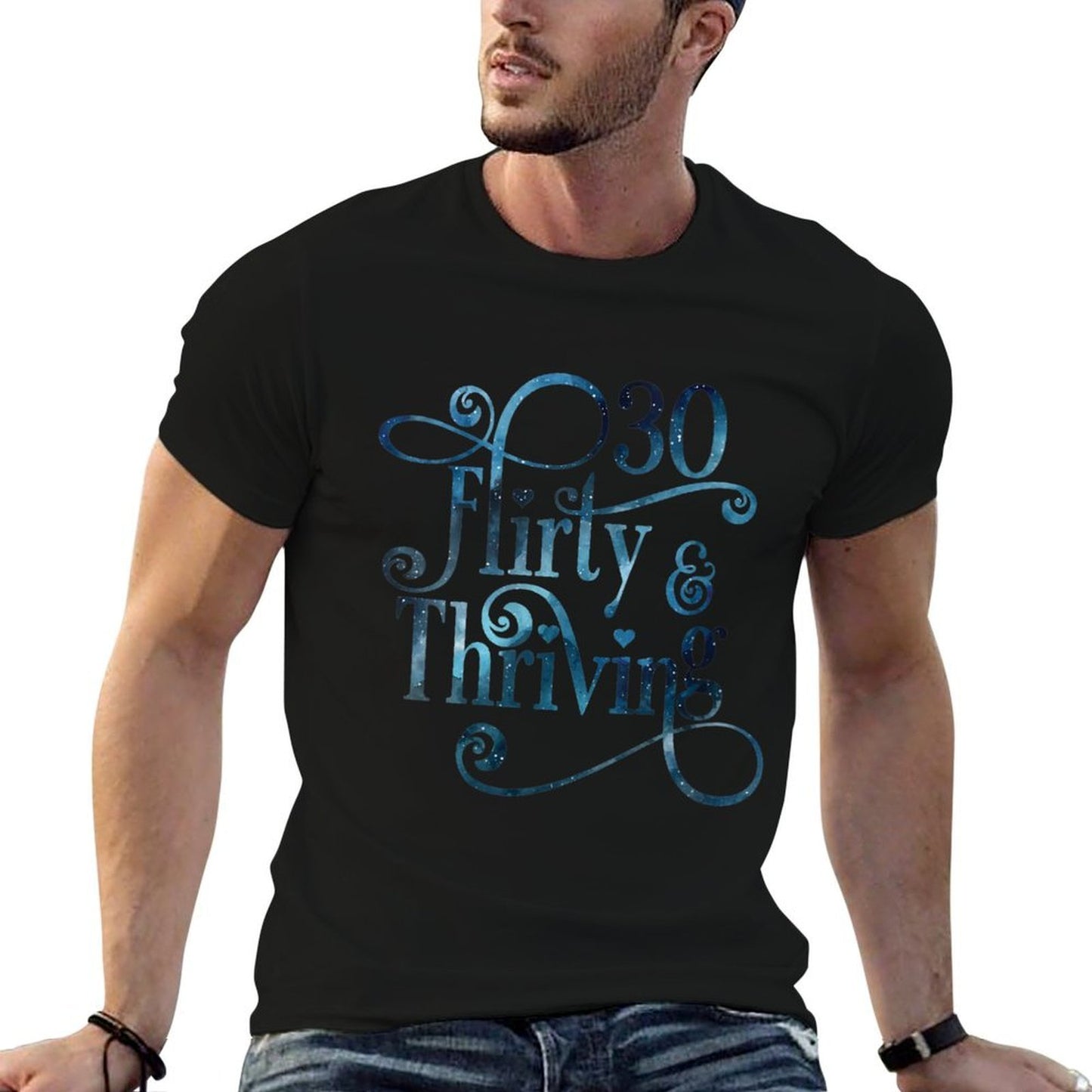 Womens 30 Thirty Flirty & Thriving 30th Birthday Tshirt Born 1990 Fade-proof Color T-Shirt
