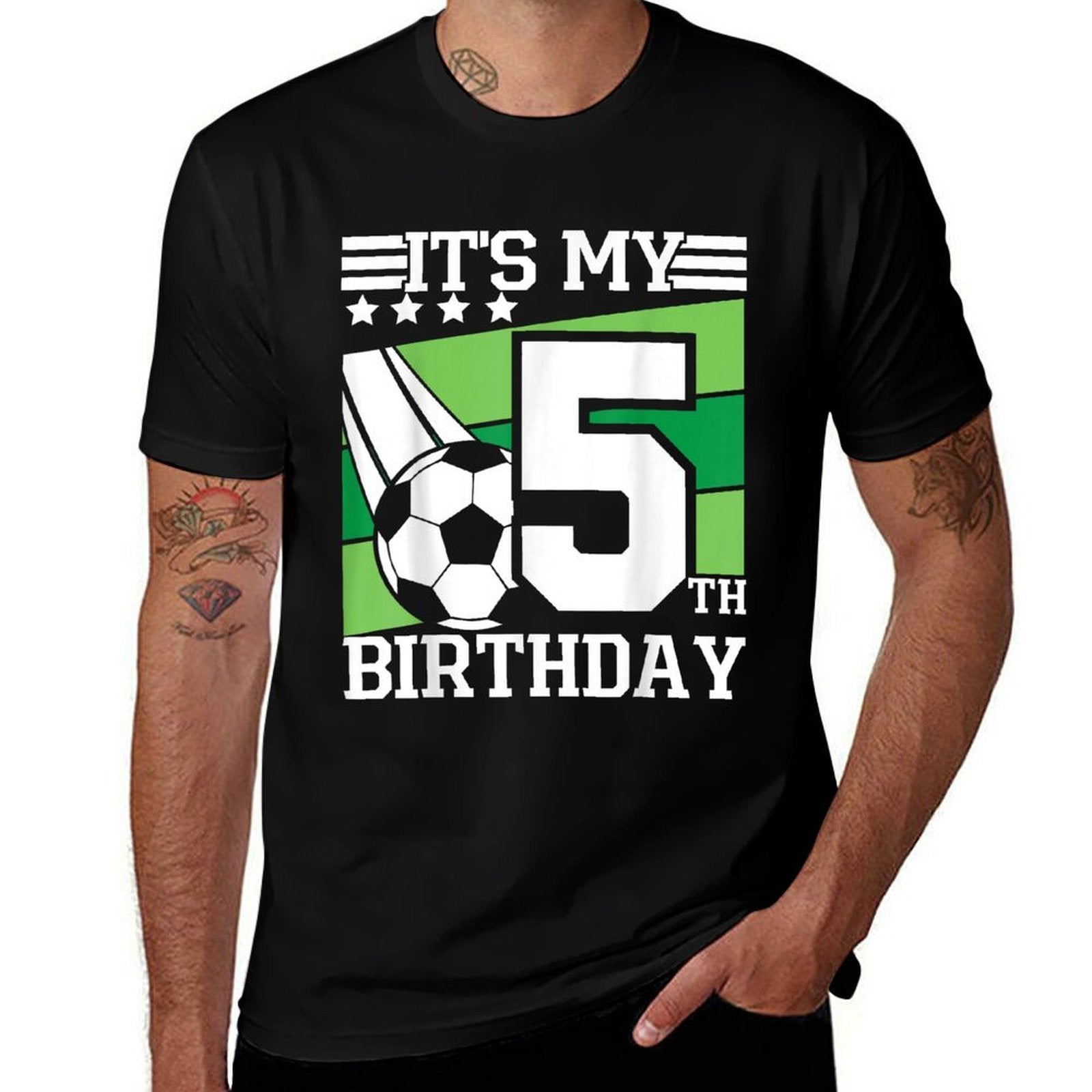 It's My 5th Birthday Soccer Soccer Birthday Party 5 Year Old  Eco-friendly Material T-Shirt
