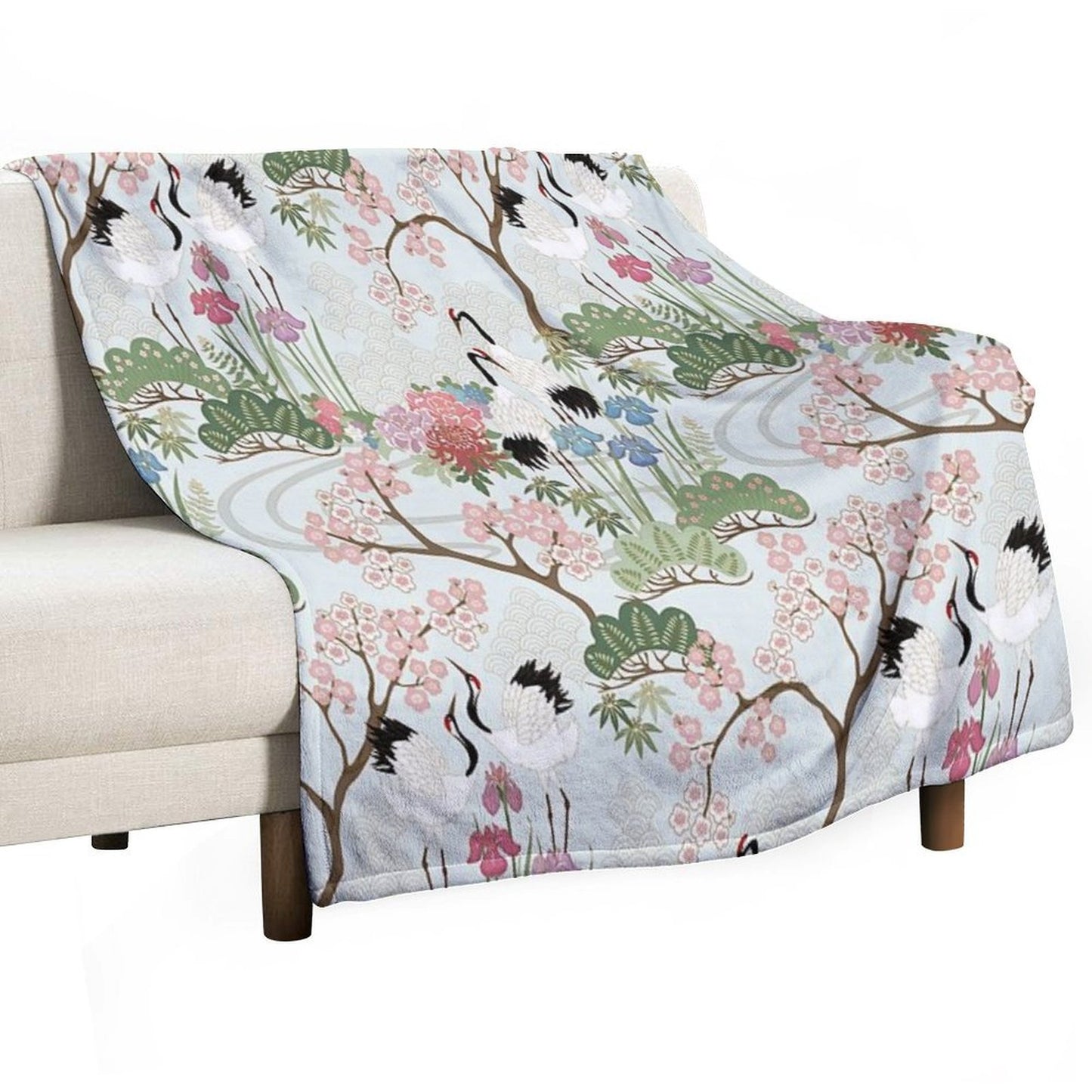 Japanese Garden Chantilly Travel-friendly Throw Blanket