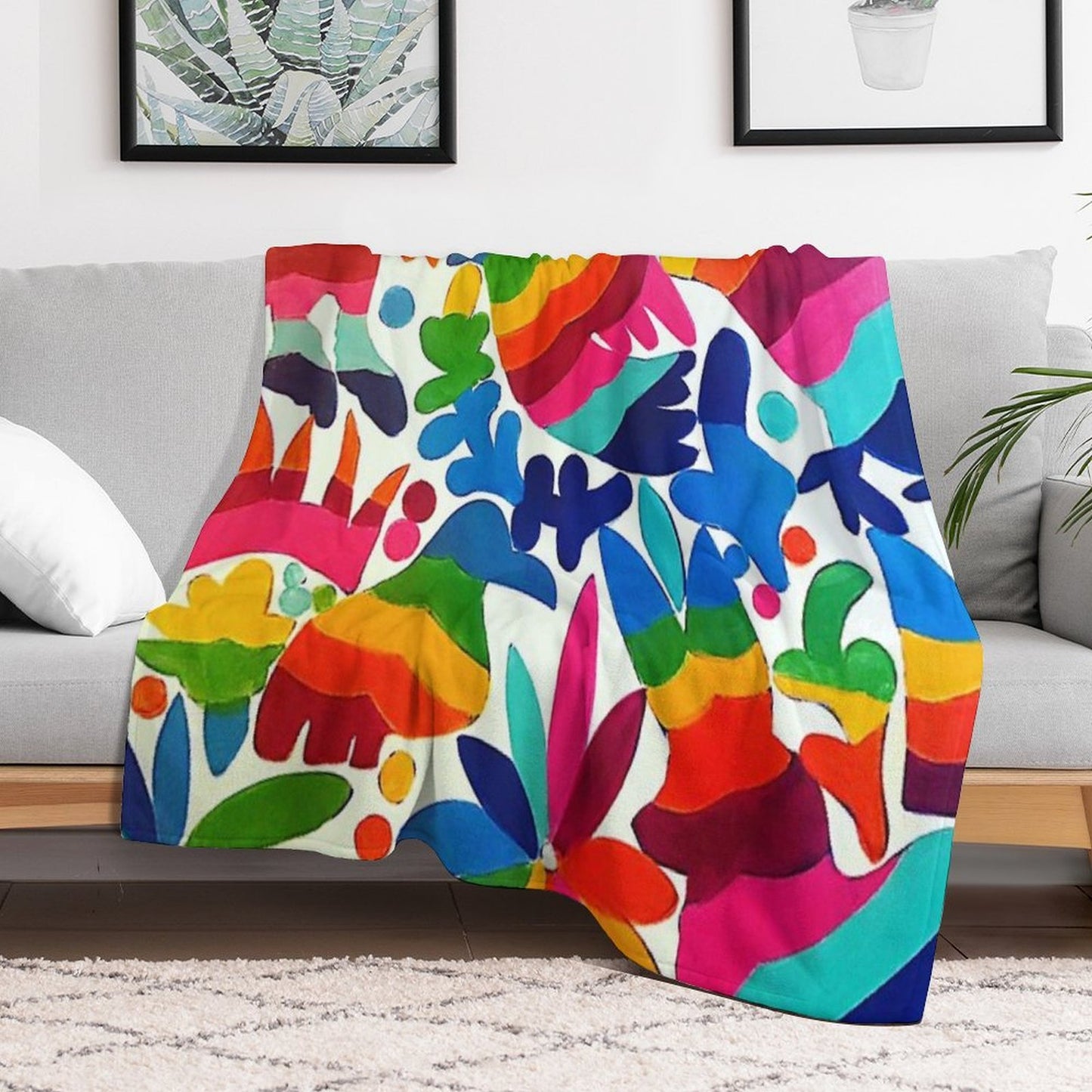 Mexican Otomi Colors Durable Throw Blanket