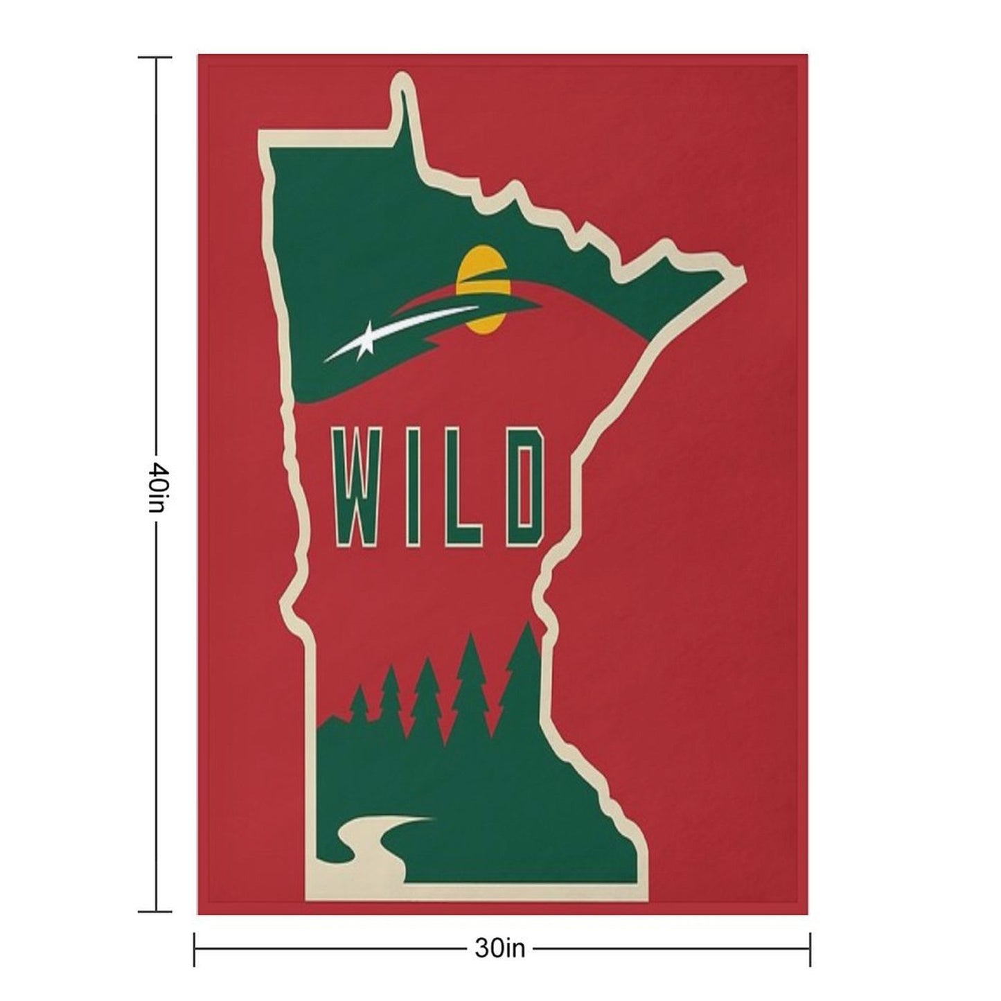 MN Wild Outline Eco-conscious Throw Blanket