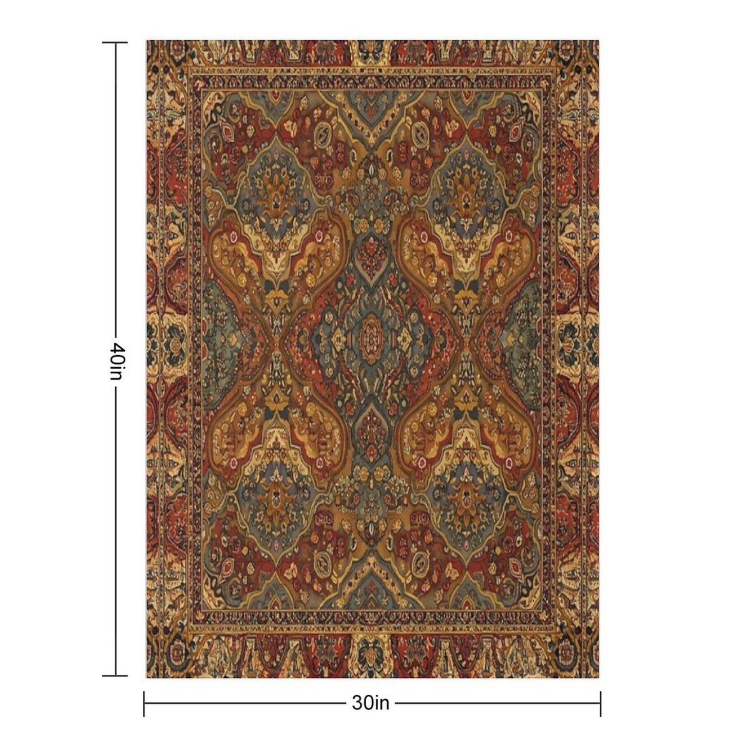 Persian Rug Boho Carpet, Tapestry, Jacquees, Bohemian Velvety-soft Throw Blanket