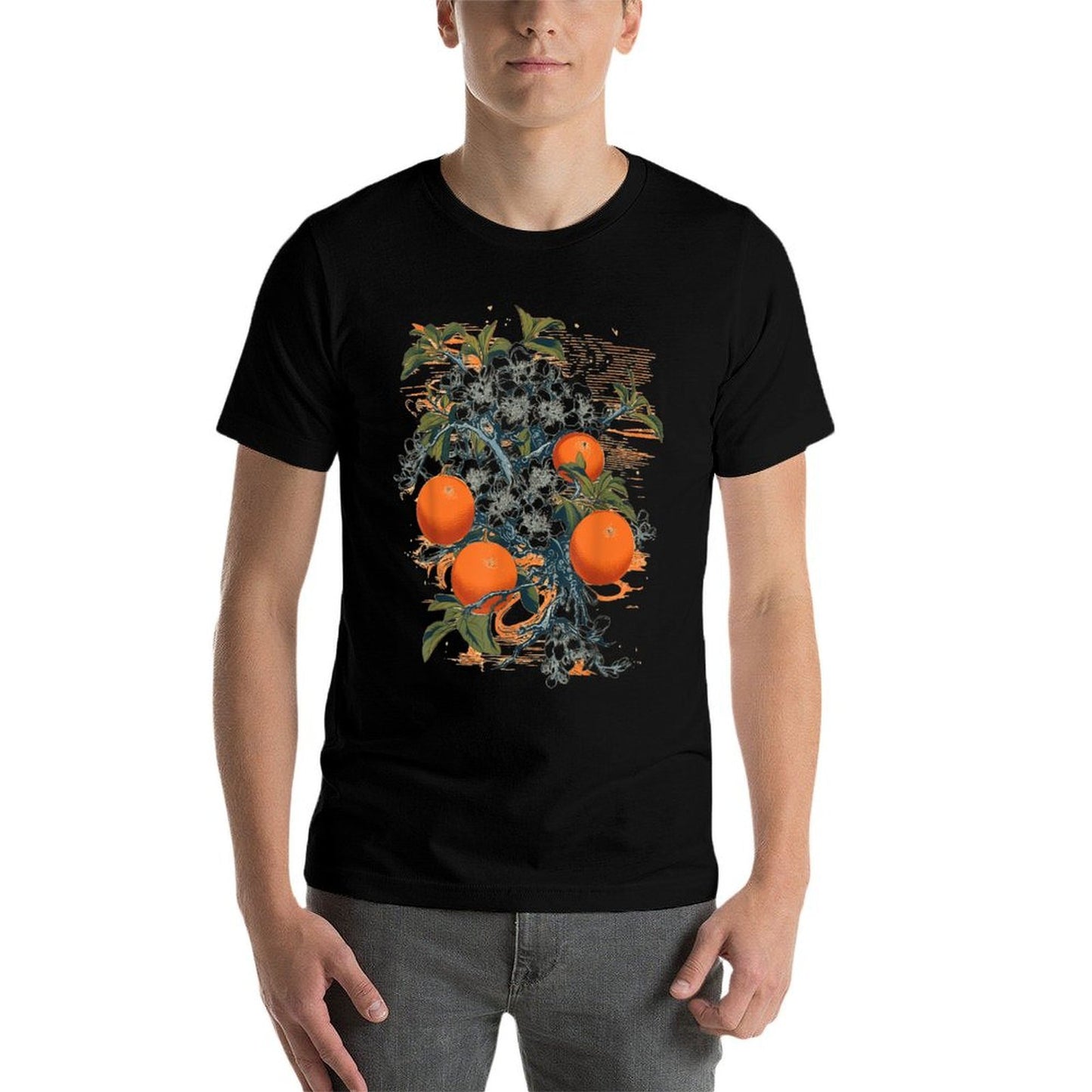 Satsuma Orange Citrus Fruit Tree Botanical Illustration Lightweight T-Shirt