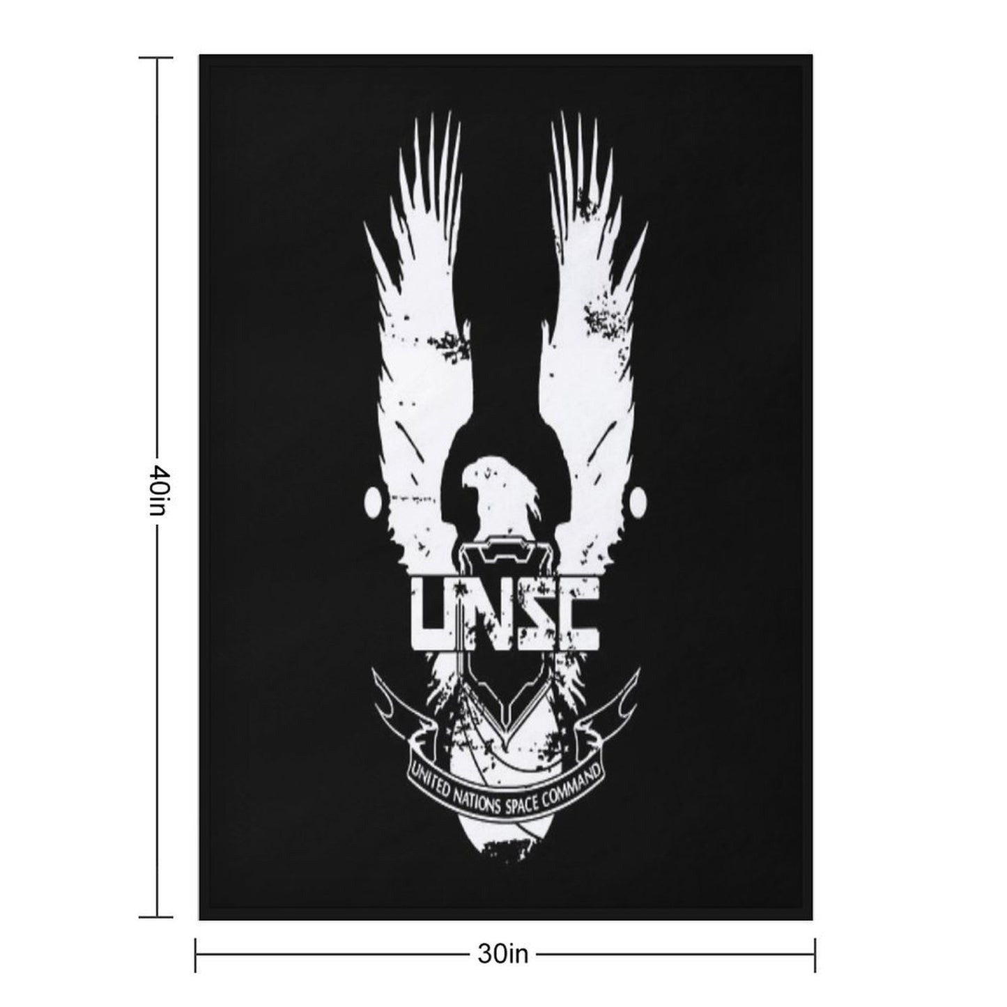 Halo UNSC Worn Logo High Quality Plush Throw Blanket