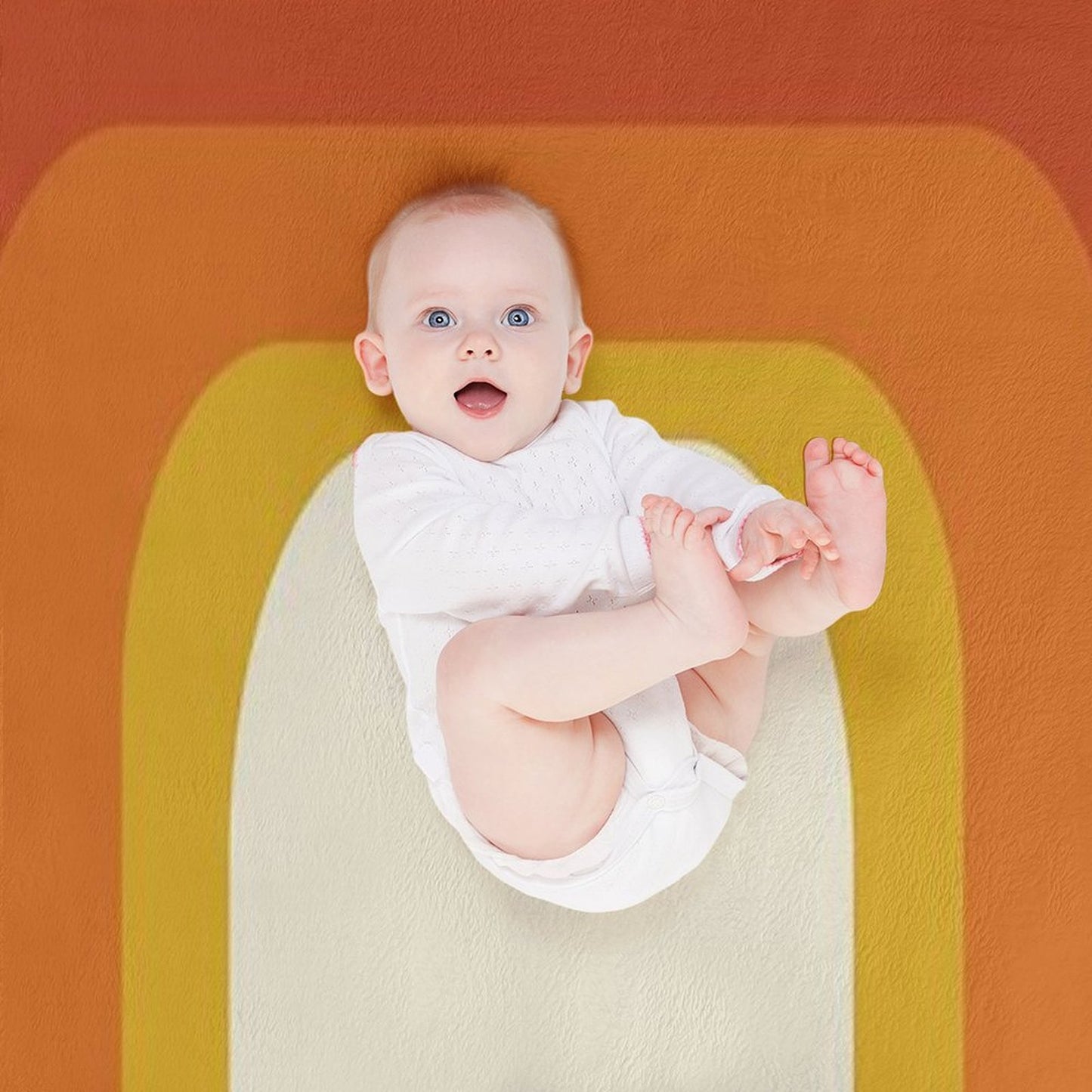Mid-Century Modern Meets 1970s Orange Rainbow Anti-pilling Throw Blanket