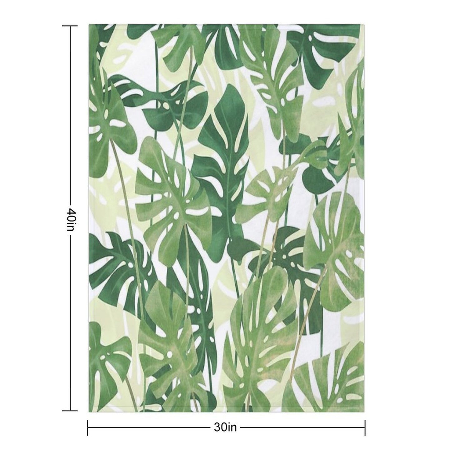 Vintage Monstera Leaves Eco-conscious Throw Blanket