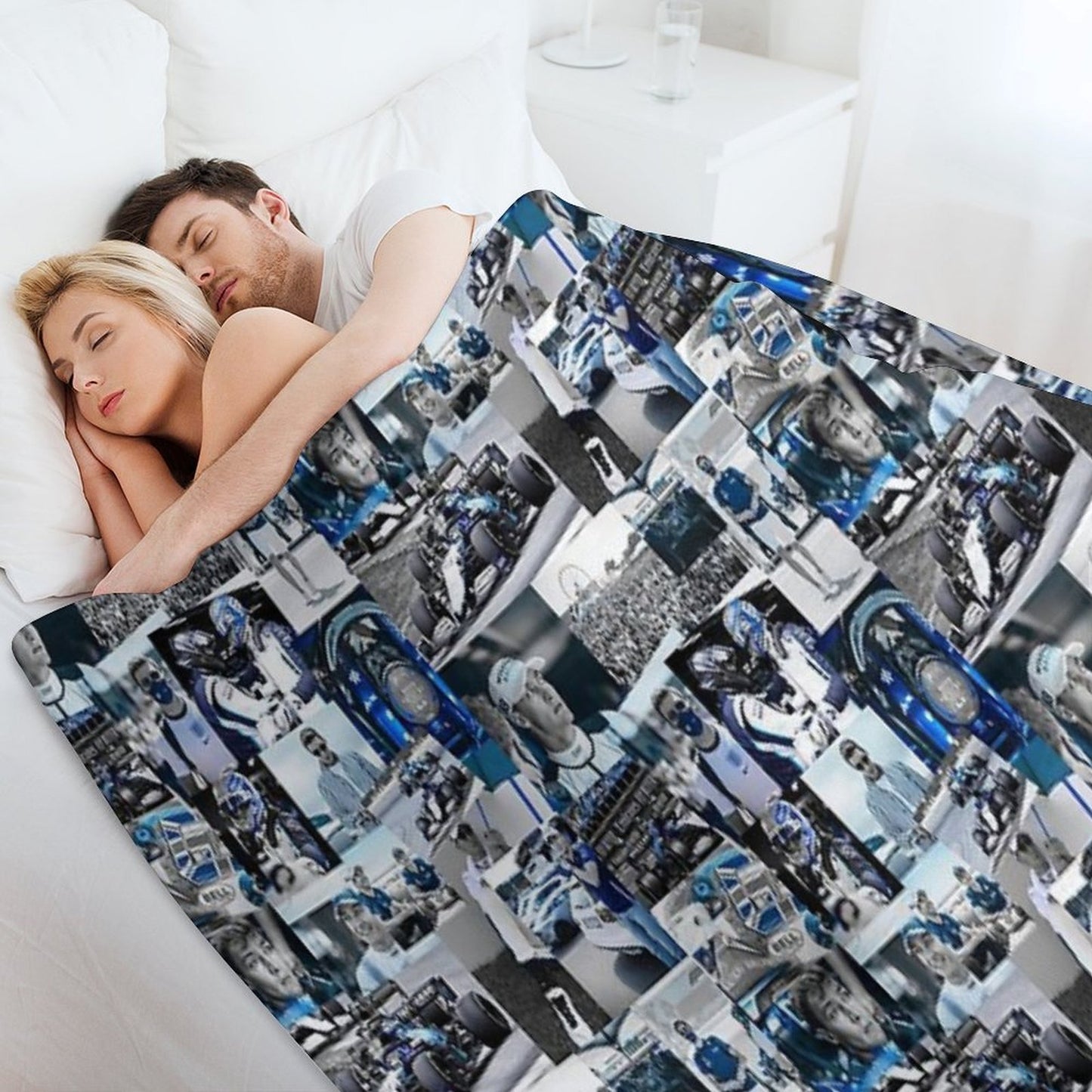 George Russle Williams Racing Collage Machine-washable Throw Blanket