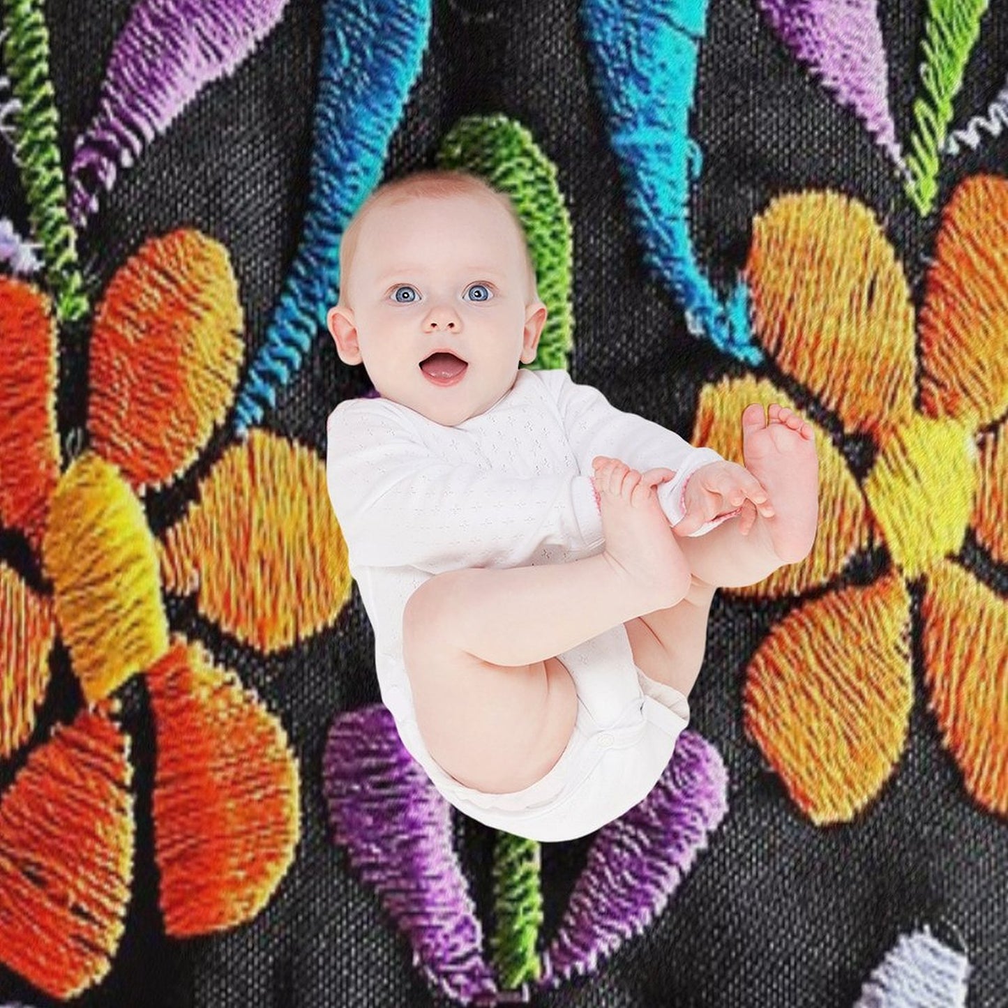 Mexican Flowers Versatility Throw Blanket