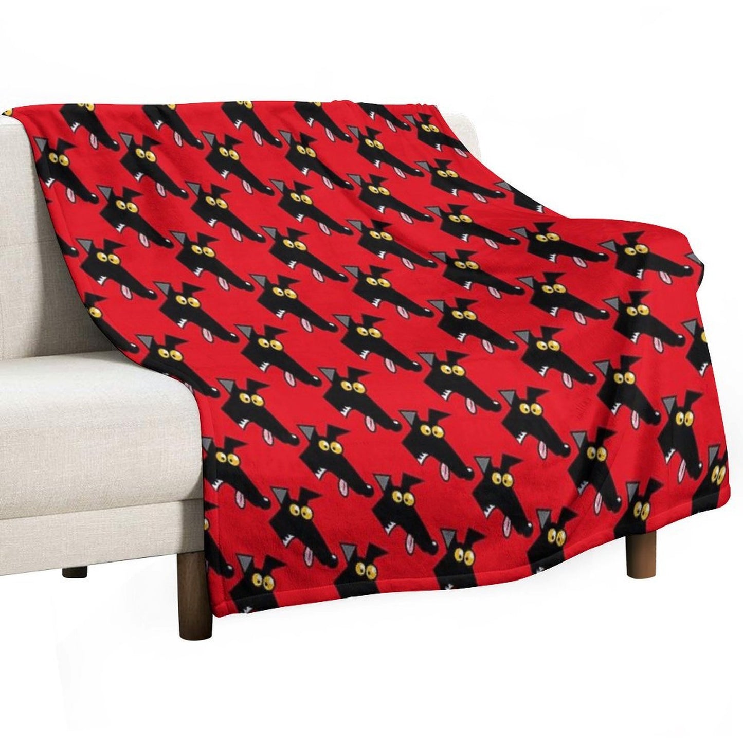 Seamless Derp Red Sustainable Throw Blanket