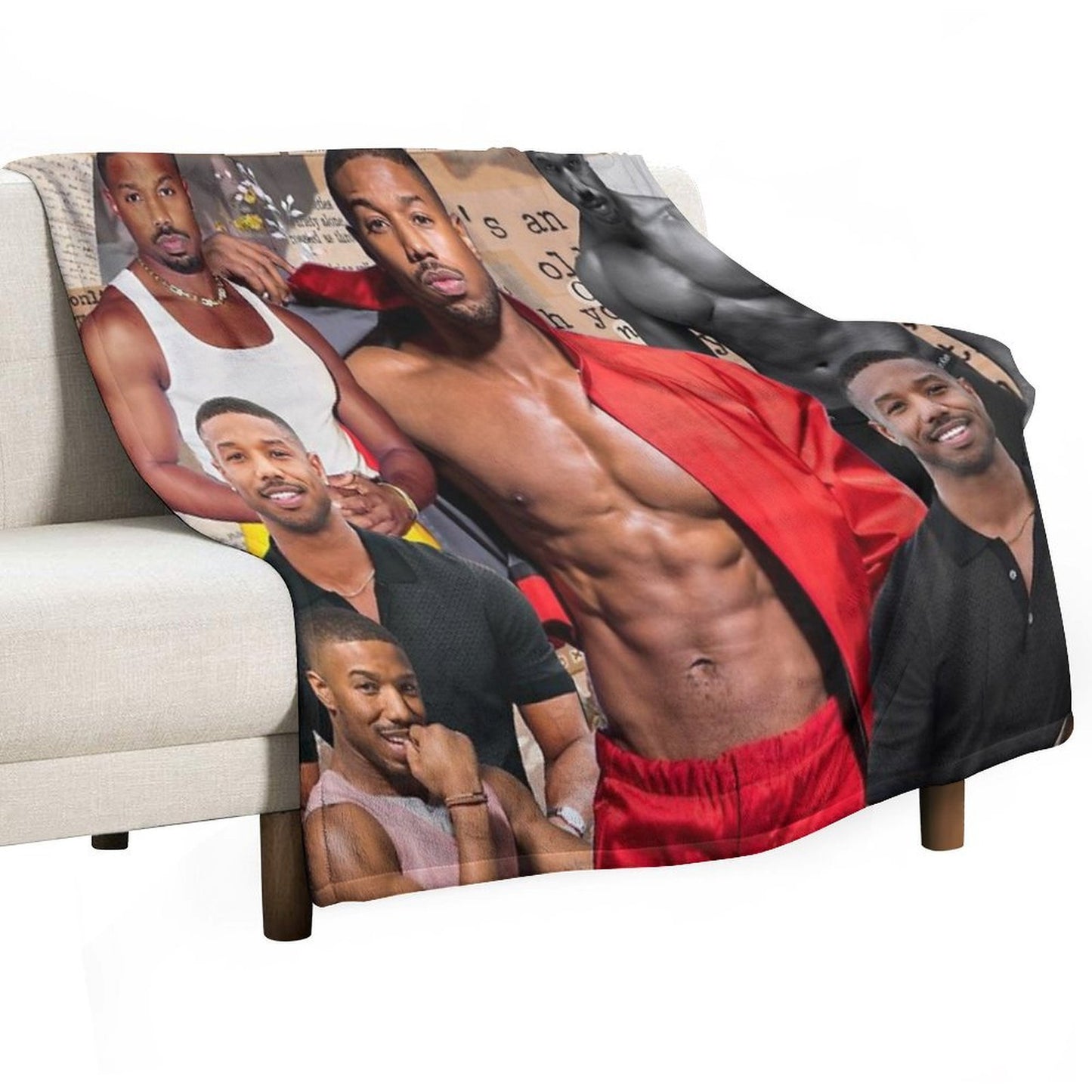 Michael B. Jordan Photo Collage Premium Throw Blanket