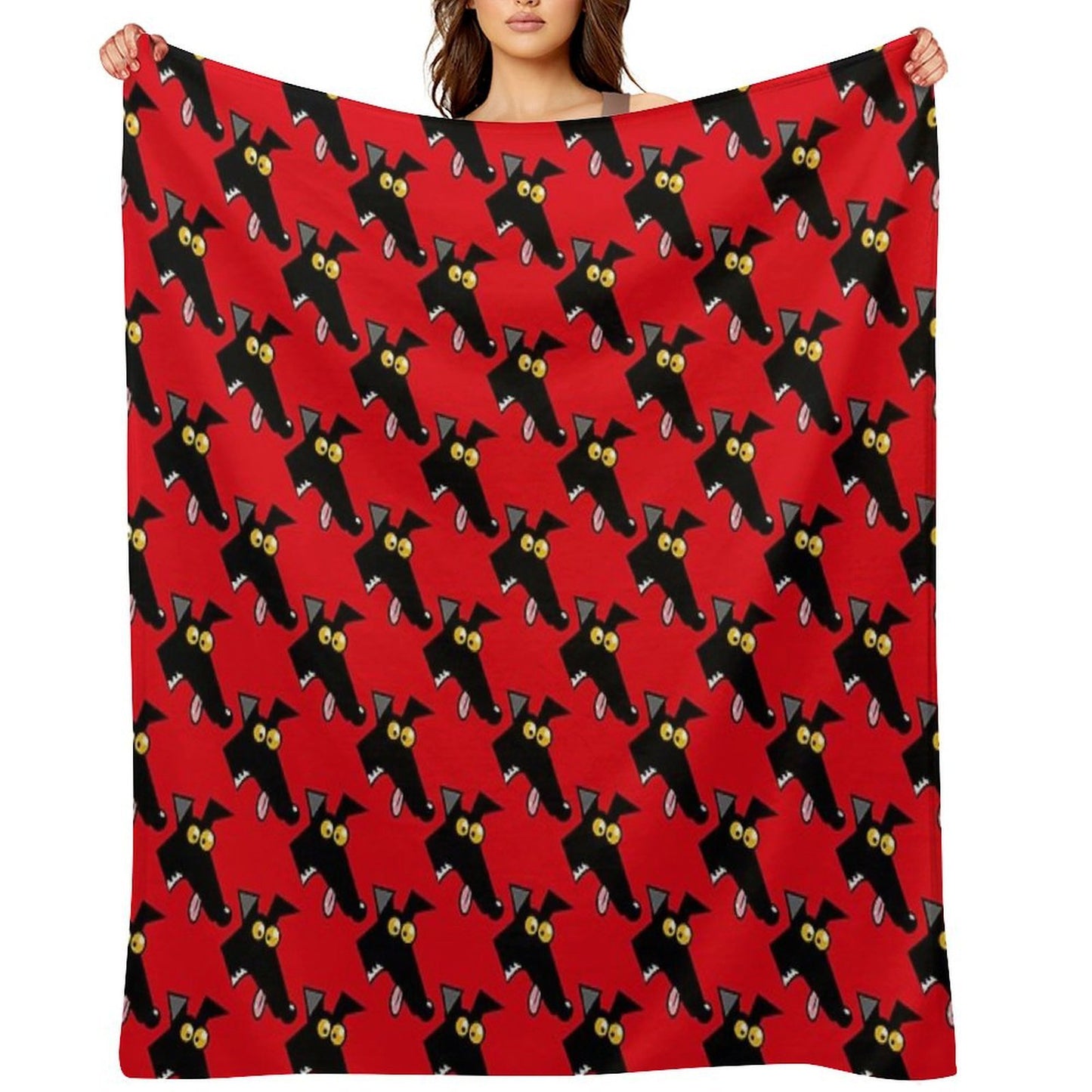 Seamless Derp Red Sustainable Throw Blanket