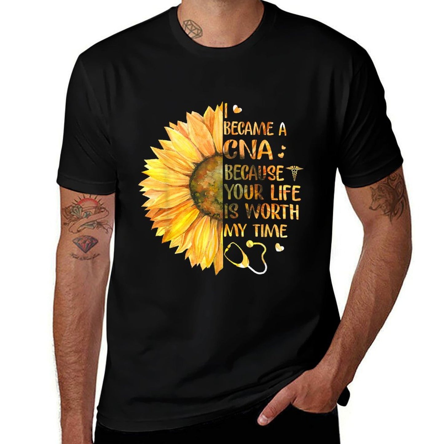 I Became A CNA Because Your Life Is Worth My Time Tshirt Moisture-wicking T-Shirt