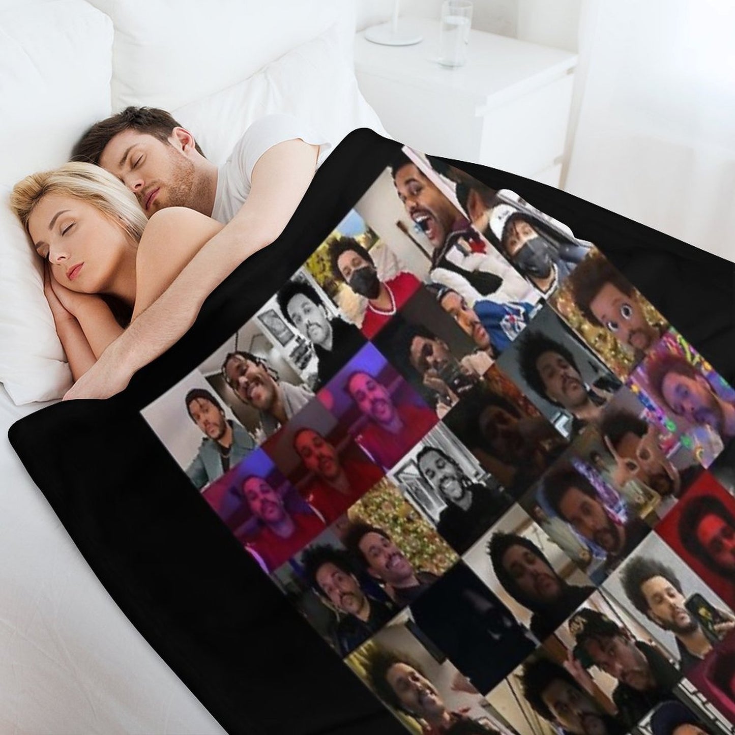 King of Selfiesss Plush Throw Blanket